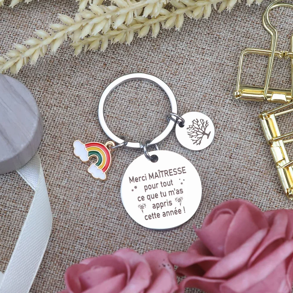 Porte Clef Maîtresse Cadeau Fin d'Année Scolaire Noël Anniversaire Idée Cadeau Accessoire