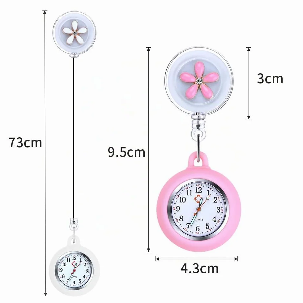 Vicloon Montre de Broche Infirmière en Silicone avec Broche pour Professionnels de la Santé
