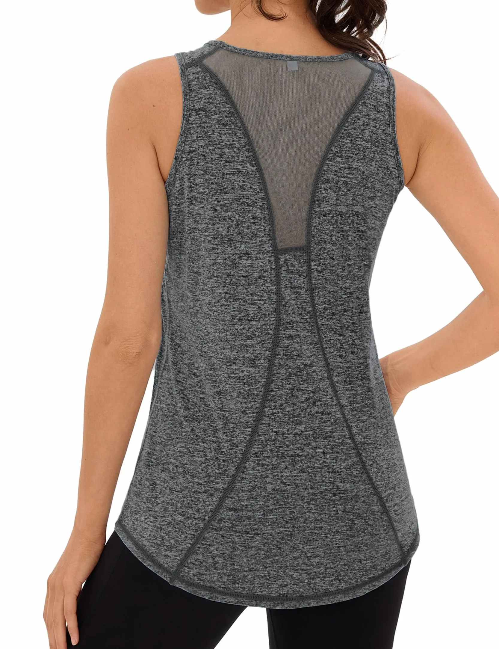 Débardeur de Sport Femme Léger en Maille sans Manches T-Shirt à col Rond Yoga Fitness Tank Top