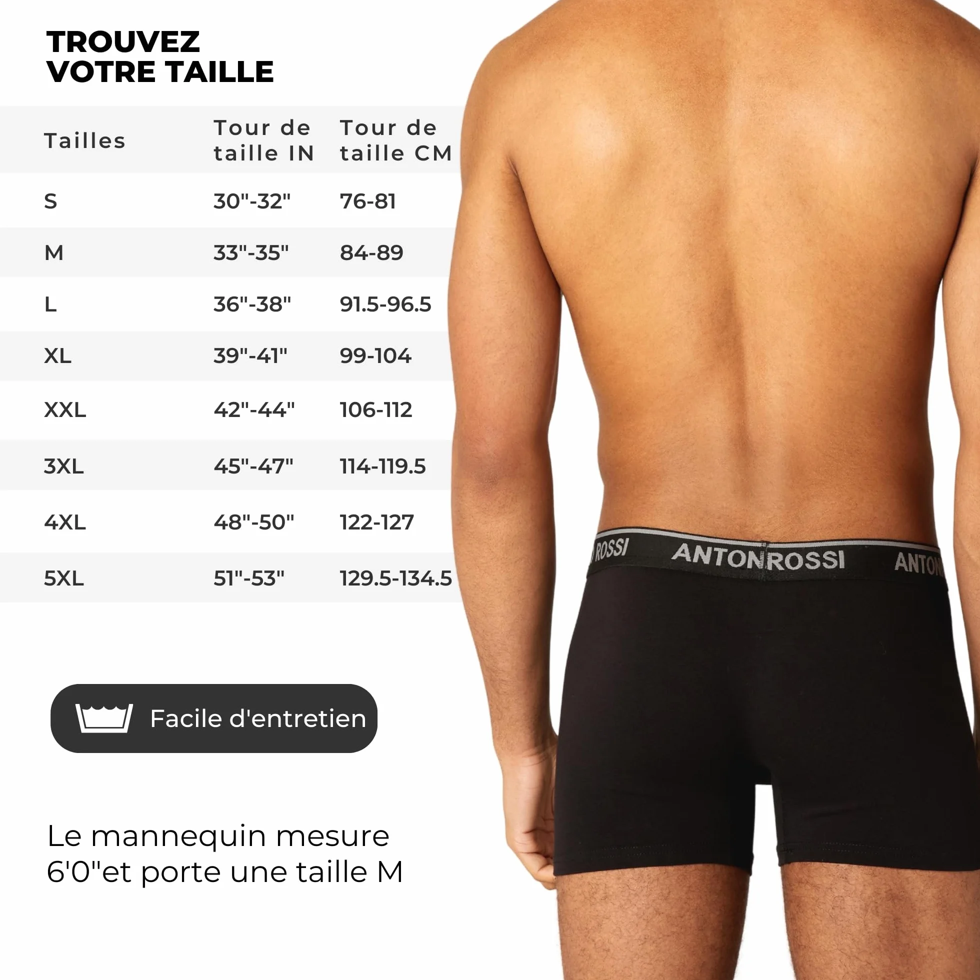 ANTONIO ROSSI boxers ajustés hommes lot 12 ceinture élastique