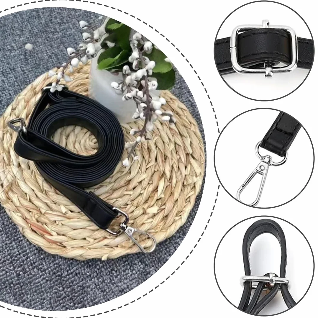 Bandoulière en Cuir Réglable Noire pour Sac Femme DIY
