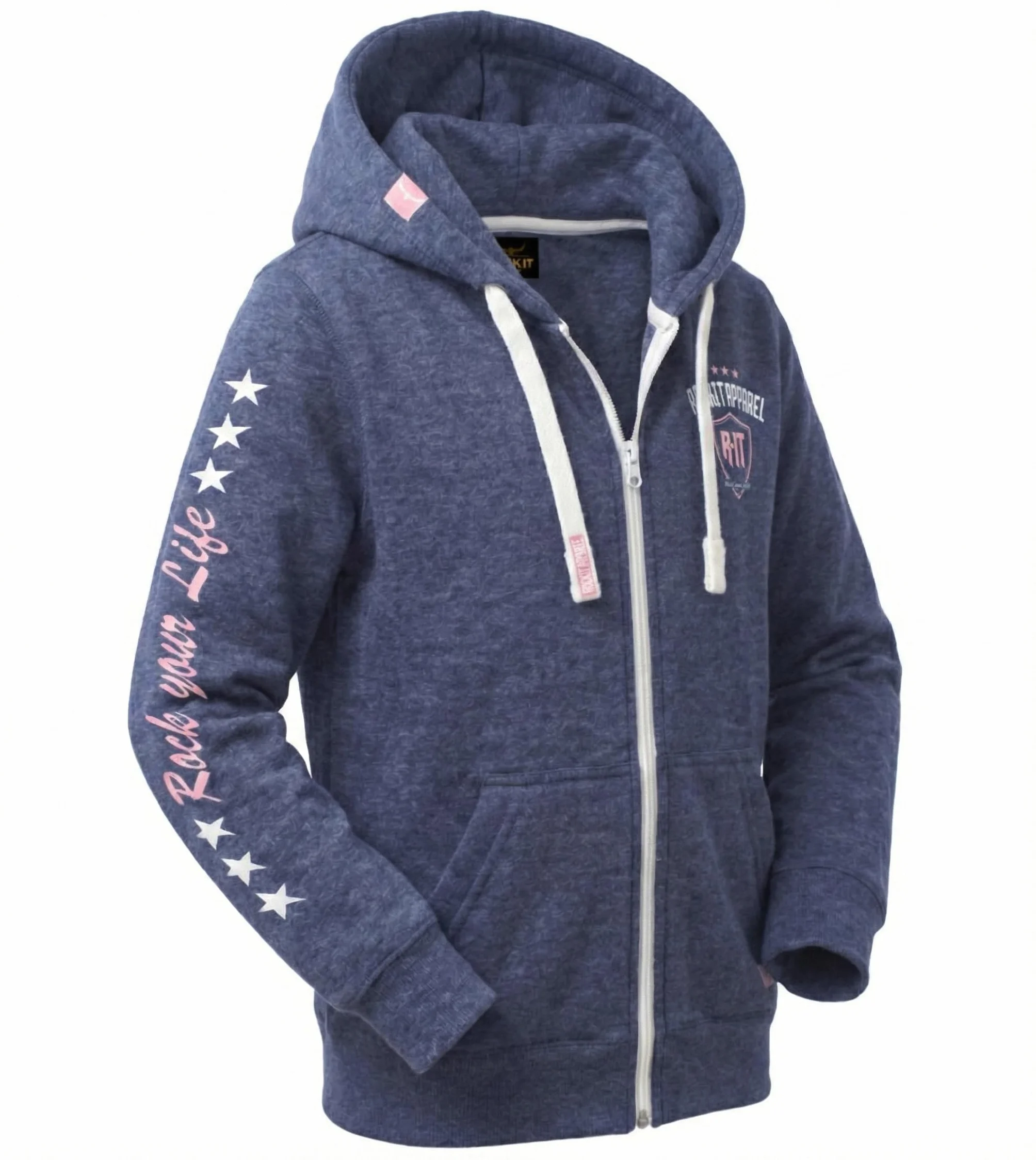 ROCK-IT Apparel Veste à Capuche Enfants Mel Pull-Over avec Fermeture éclair Tailles 98-164 Bleu