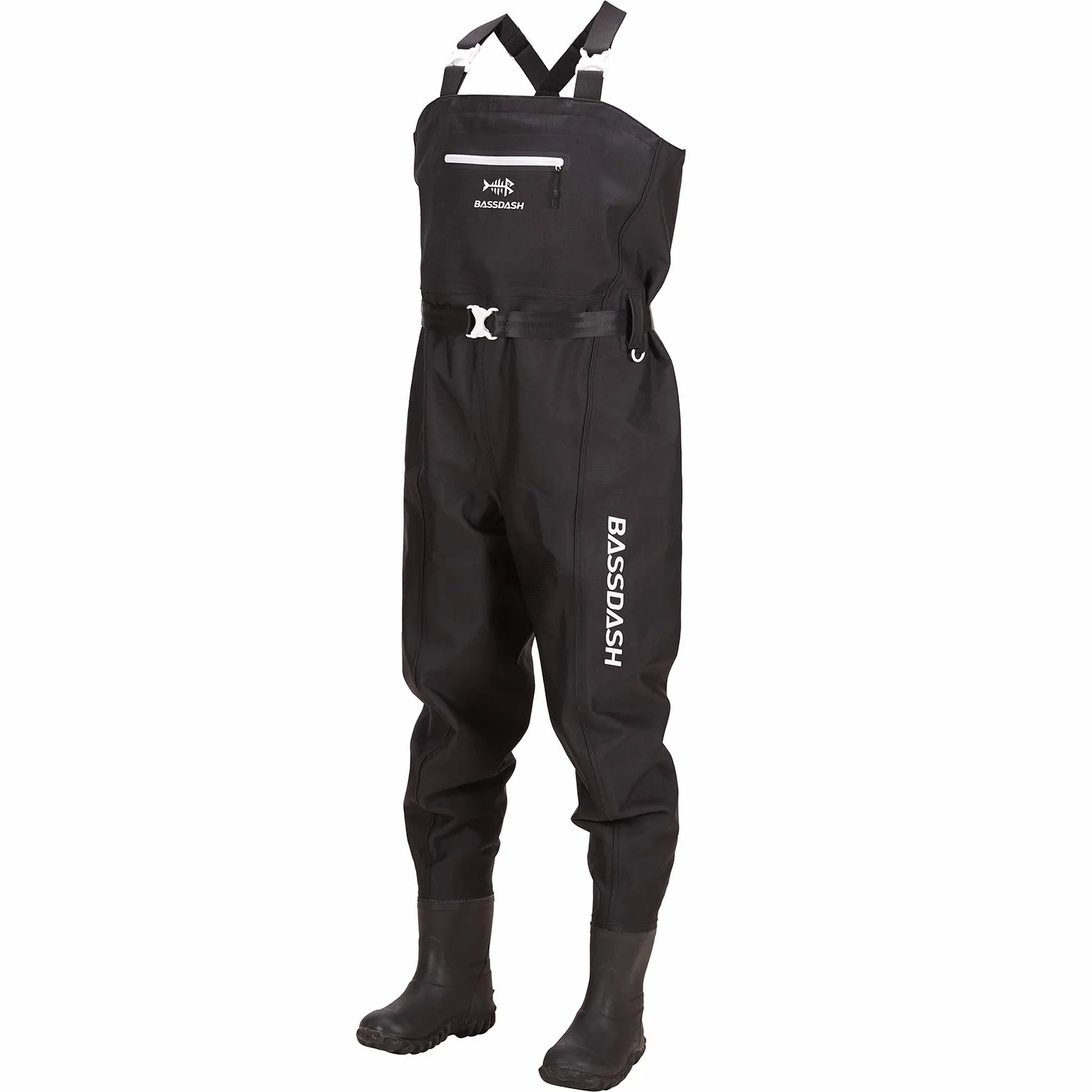 Bassdash Cuissardes de pêche 3D Ultra Haute résistance Nylon Carreaux Noir PVC Waders Hommes