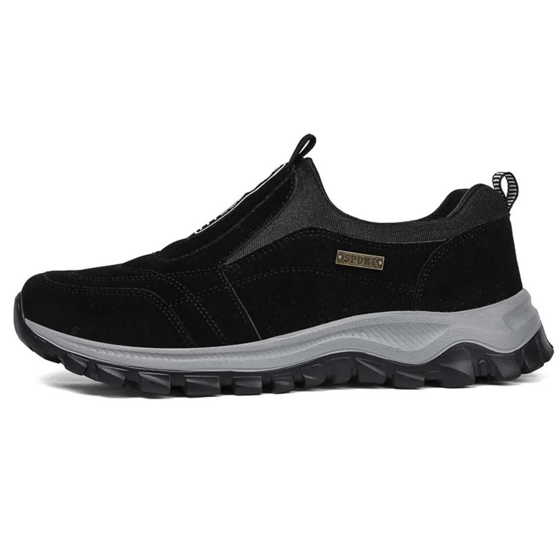 Chaussure de Marche Homme sans Lacets Baskets de Randonnée Orthopédiques Légères