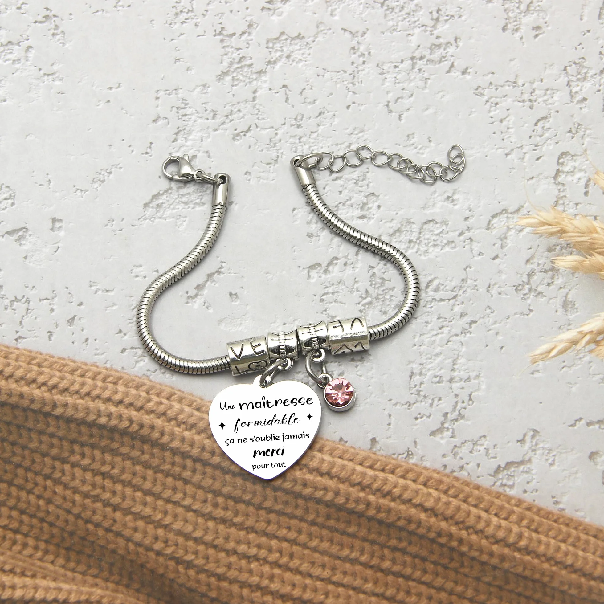 Bracelet Maîtresse d'École Cadeau Fin d'Année Scolaire Femme