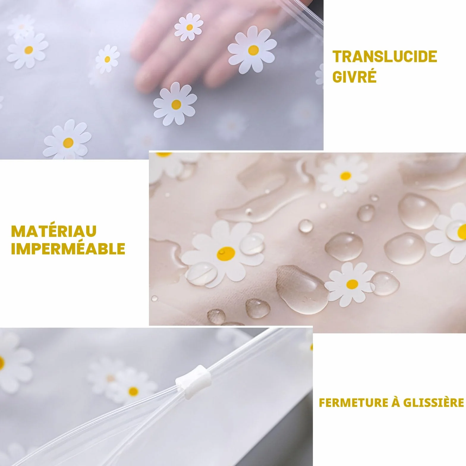KEYRI 20 Pièces Sac Zipper Voyage Pochette Étanche Transparent Rangement Vêtements Plastique Costume Chaussures Cosmétique Floral