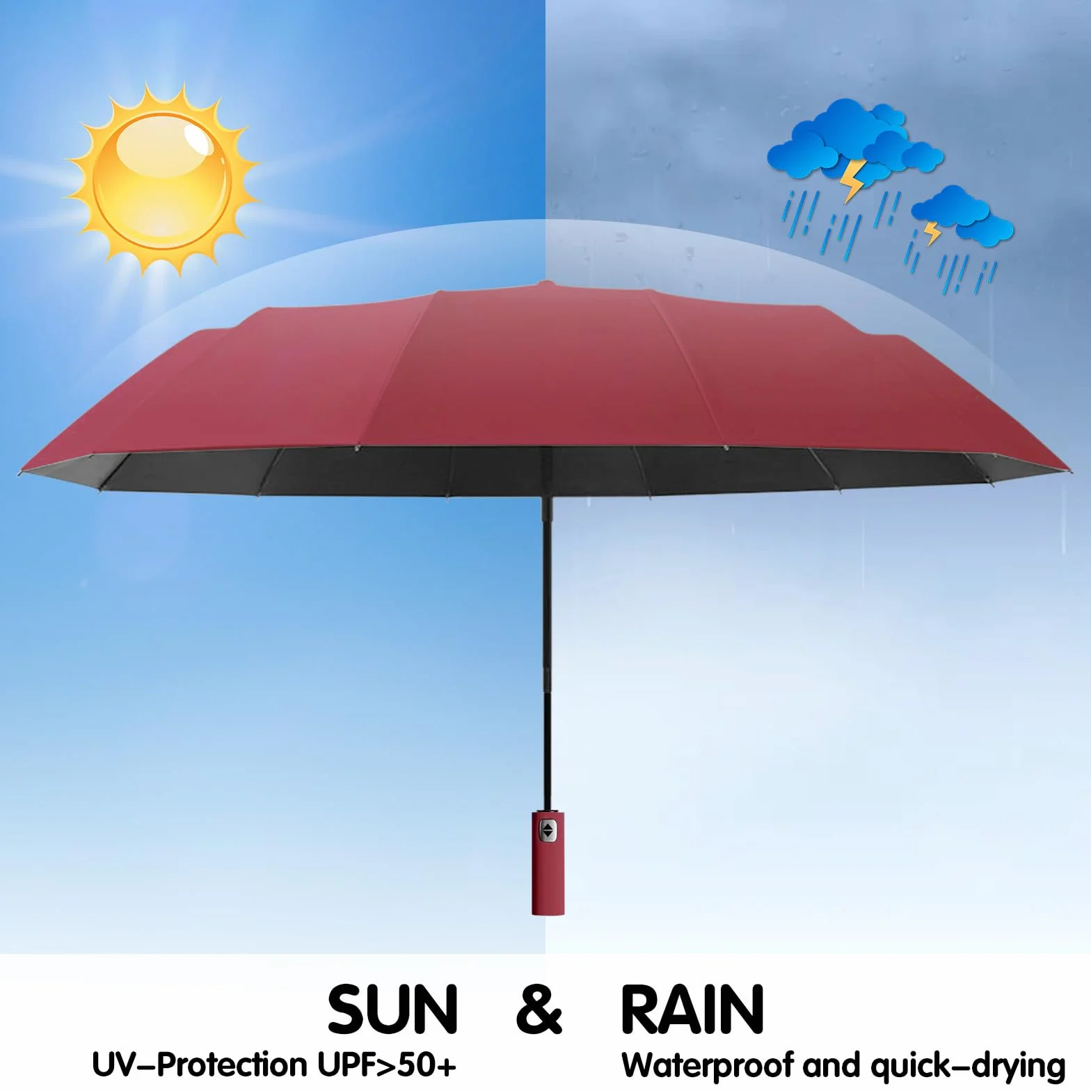 Parapluie Pliant Automatique Grand Coupe-vent Stable Voyage Quotidien