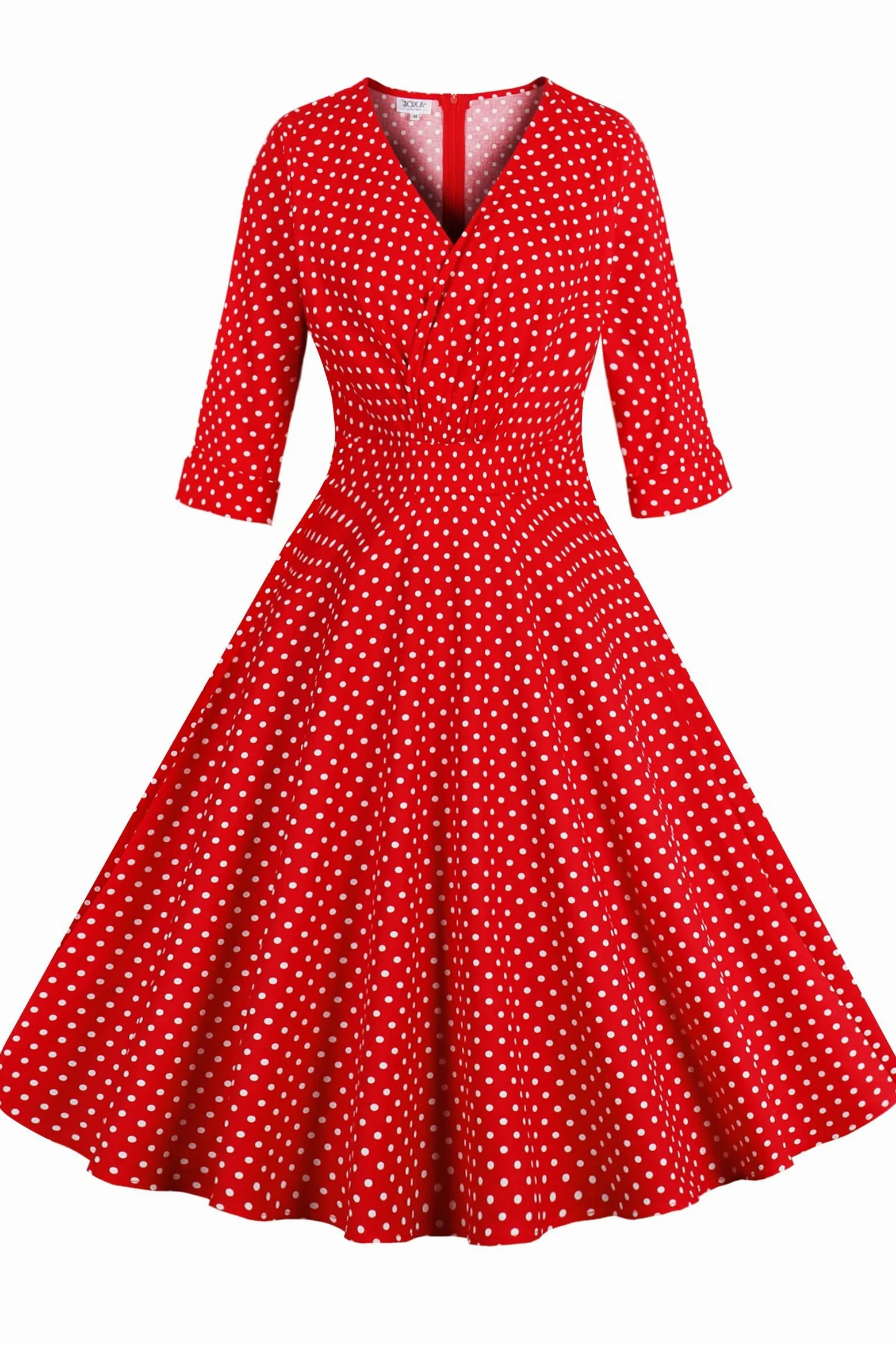 AXOE Femme Robe Année 40 50 60 Vintage Coton Manches 3/4 pour Cocktail Mariage Invité