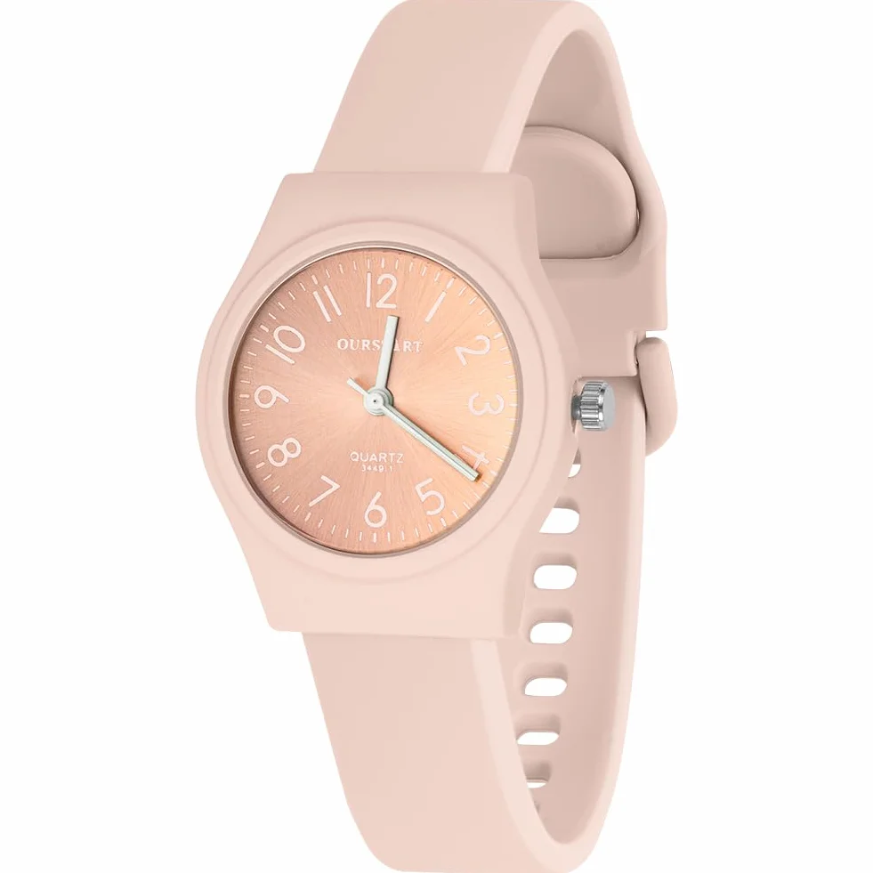 OFFCUP Montre Femme Bracelet Silicone 38 mm Sport Analogique Quartz Cadran Facile à Lire