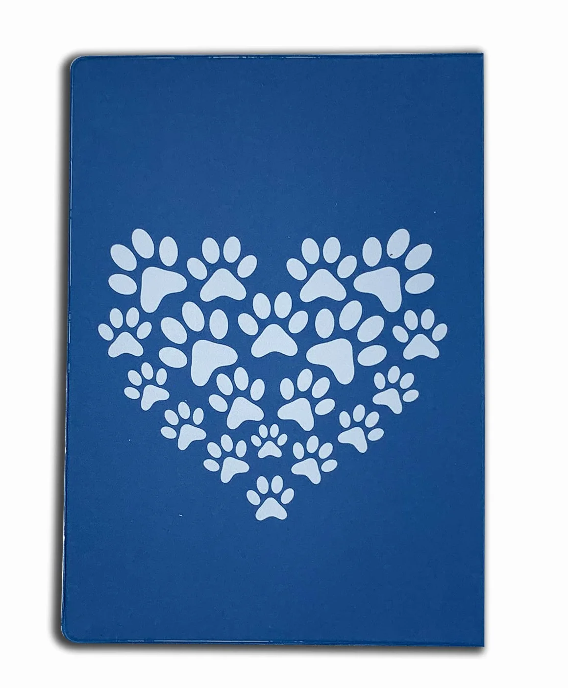 Protège carnet de santé pour chat ou chien personnalisable 16x22.5 cm Coeur bleu