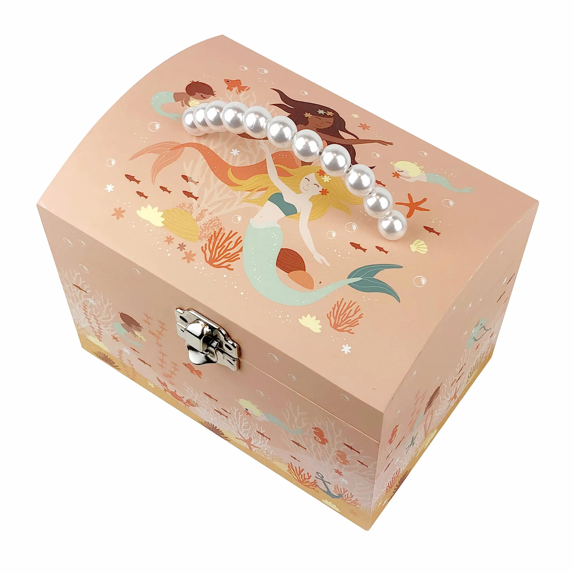 TROUSSELIER Grande Boite à Bijoux Musicale Sirène Vanity Case Enfant Coffret Musical Bijoux Brille dans la nuit