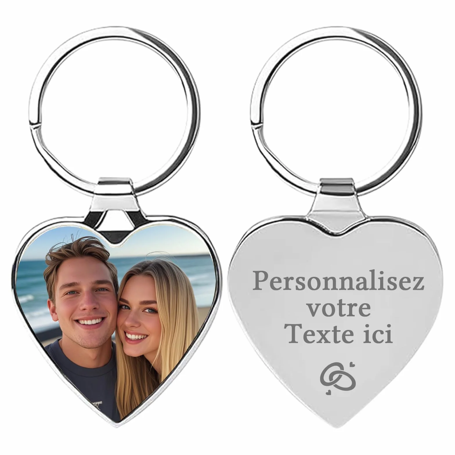 Porte Clé Personnalisable Texte Photo Cadeau Hommes Femmes Papa Petit Ami