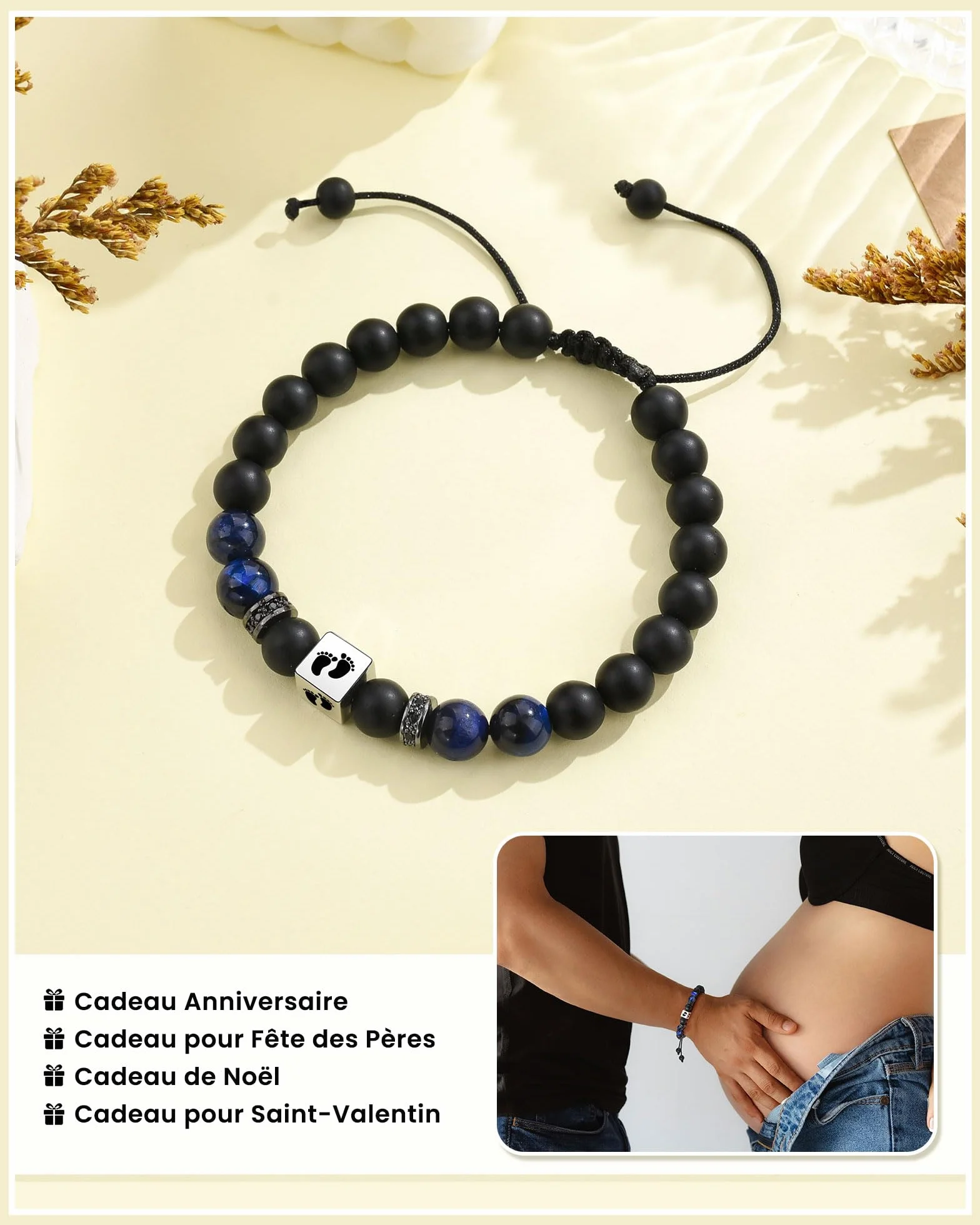 Bracelet Personnalisé pour Homme Cadeau Fête des Pères Original
