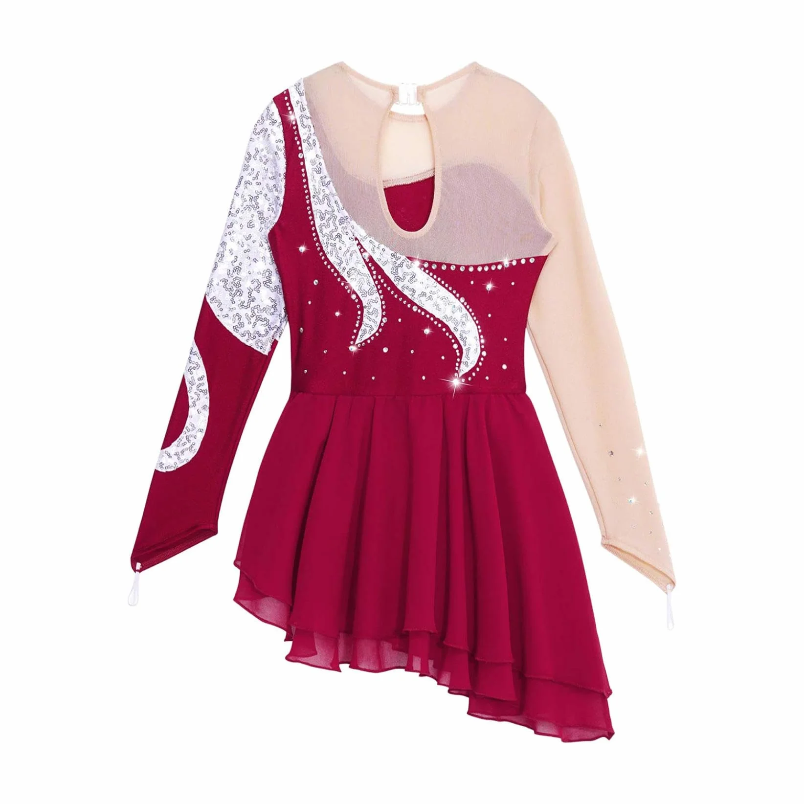 Justaucorps Robe Patinage Artistique Fille Enfant Gymnastique Ballet Danse Compétition