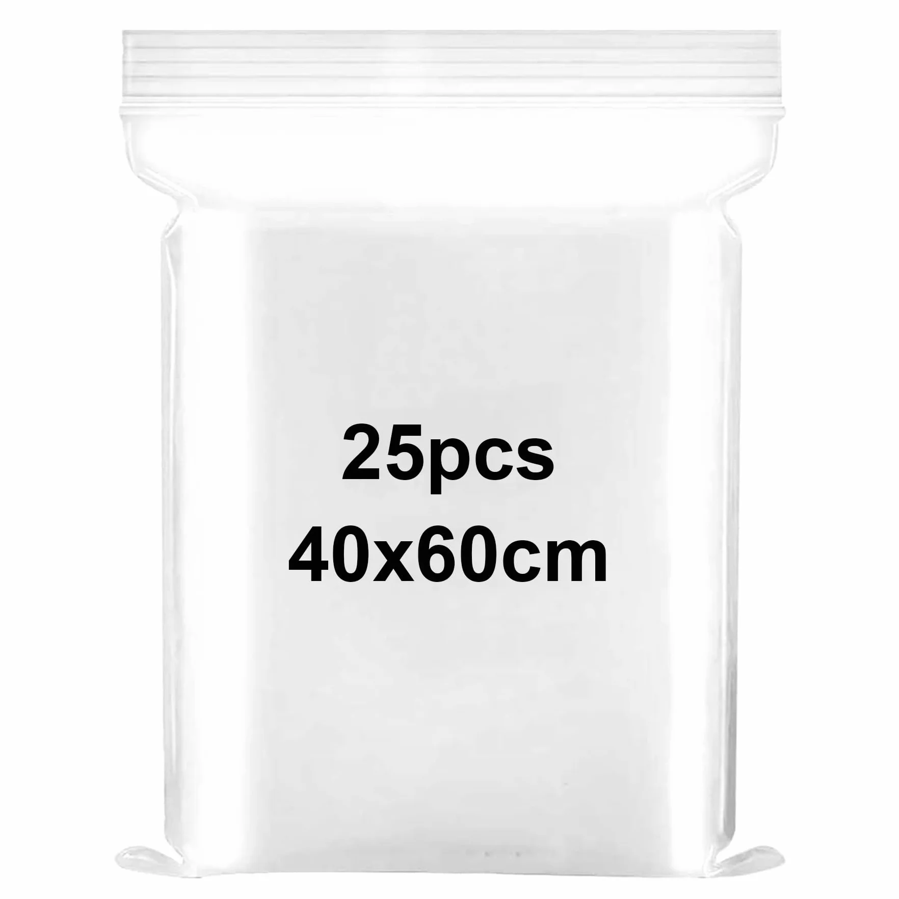 Sacs refermables en plastique transparent 40 x 60 cm Lot de 25 - Sachets Zippé Hermétiques