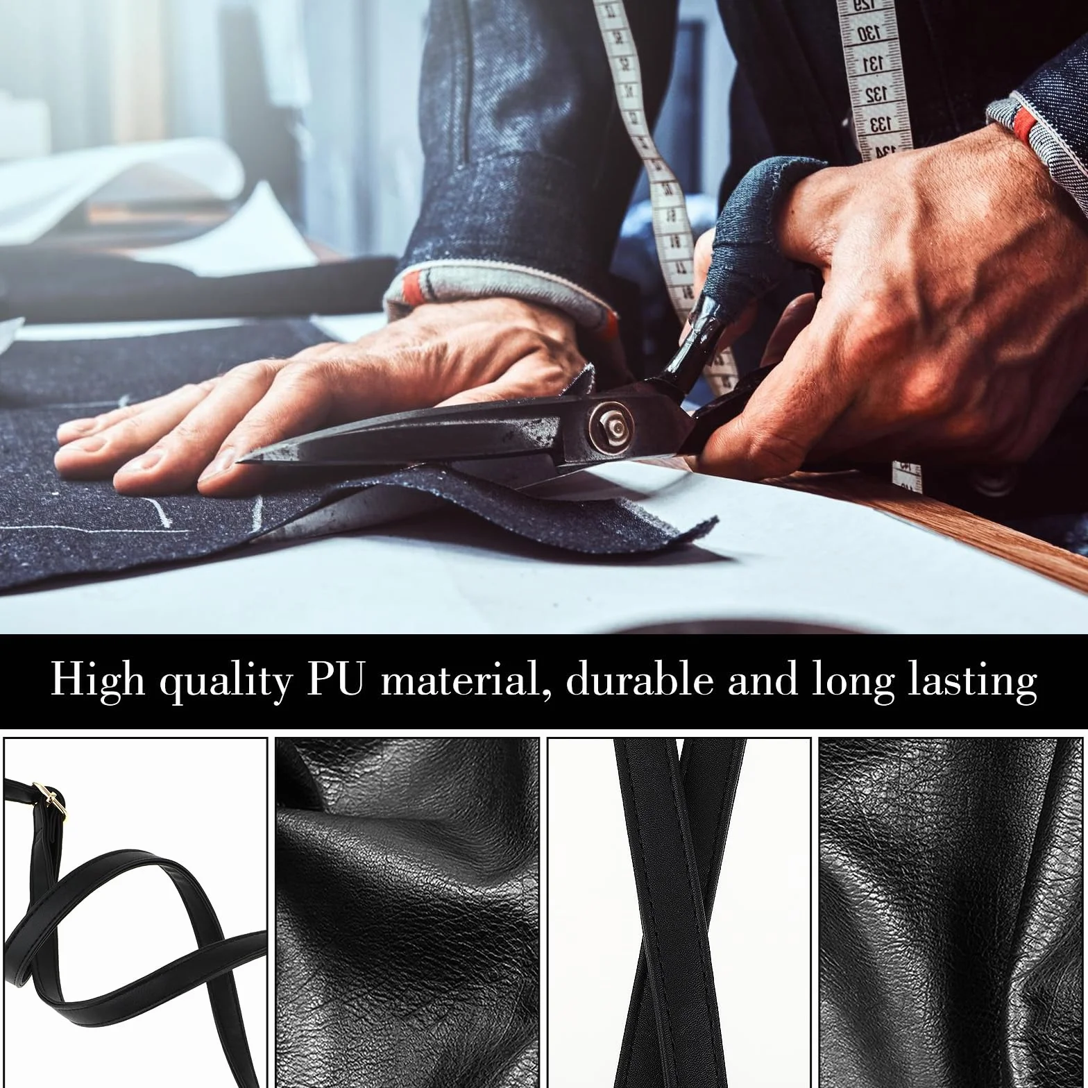 Amabro Sangle de Rechange réglable en Cuir synthétique pour Sac à Main (85-150 cm)
