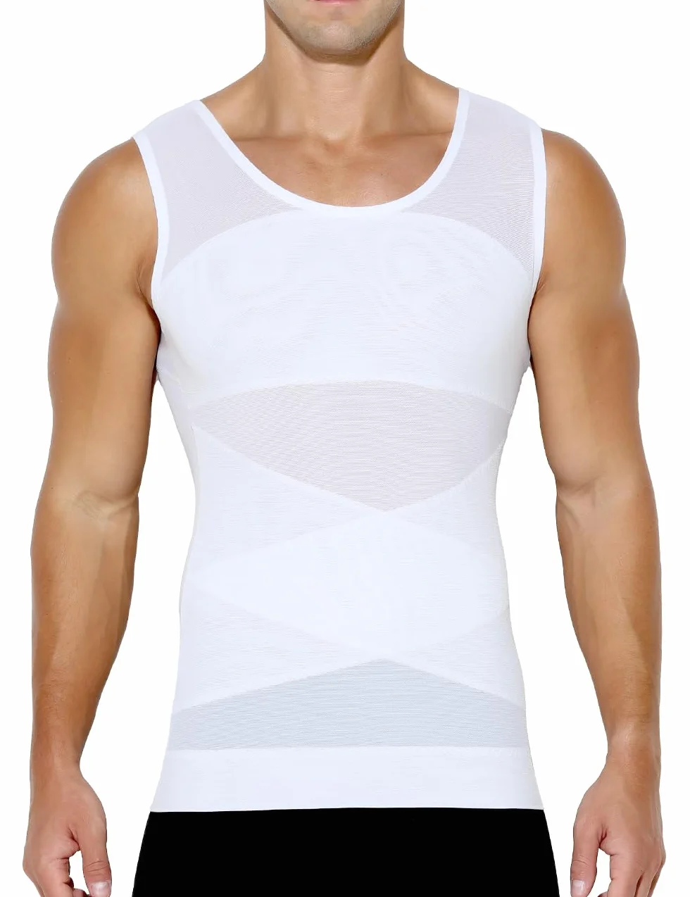 Casey Kevin Débardeur de Compression Homme Maillot de Corps Ventre Plat sans Manche Gainant Minceur Sport Top Body Shaper