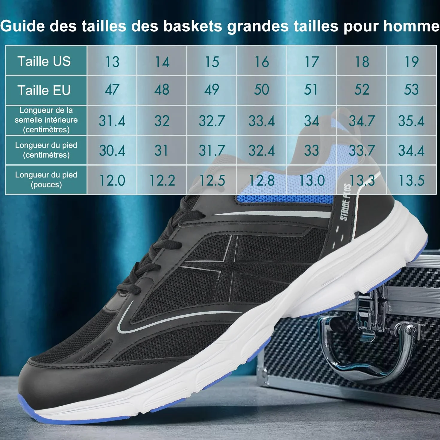 Hawkwell Chaussures de Sport légères Homme Grandes Tailles UE 47-53