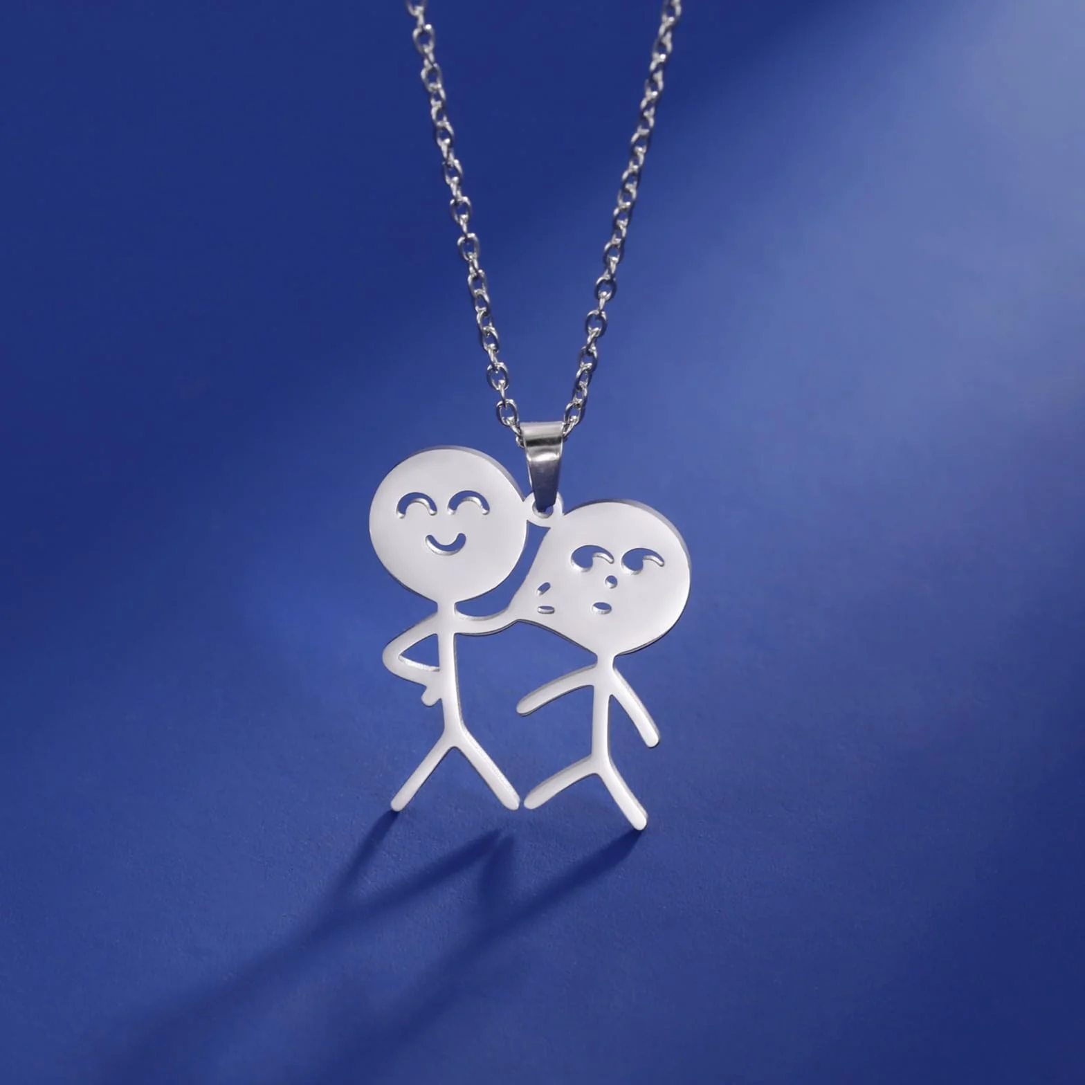 Collier en acier inoxydable punk smiley doigt d'honneur geste basket-ball bijoux pour femme homme