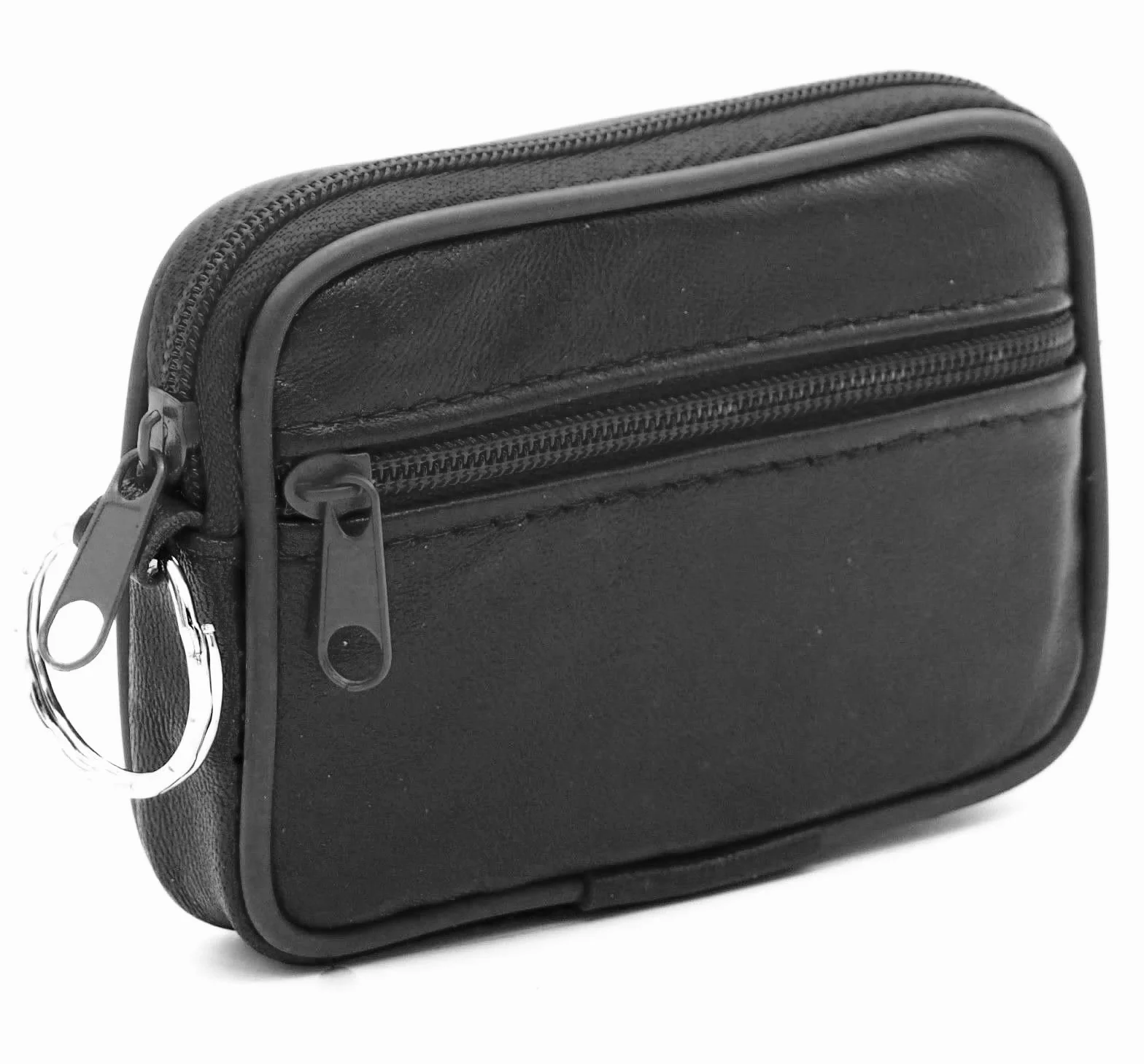 Portefeuille Homme Cuir véritable Multi Poches Fermeture éclaire Charmoni