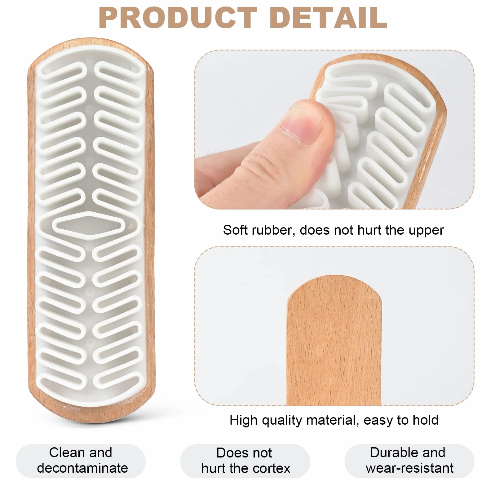 Flintronic Kit de Brosses à Chaussures pour Daim, Brosse en Crêpe avec Gomme de Nettoyage, 4 Côtés