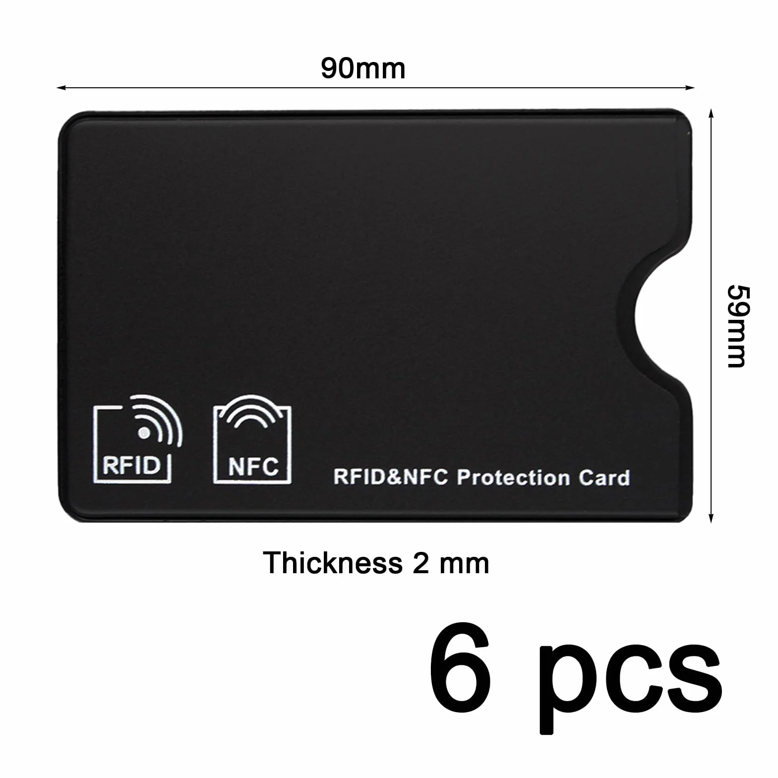 Lot de 6 Etui Protection Carte Bancaire Anti-RFID NFC Noir PVC