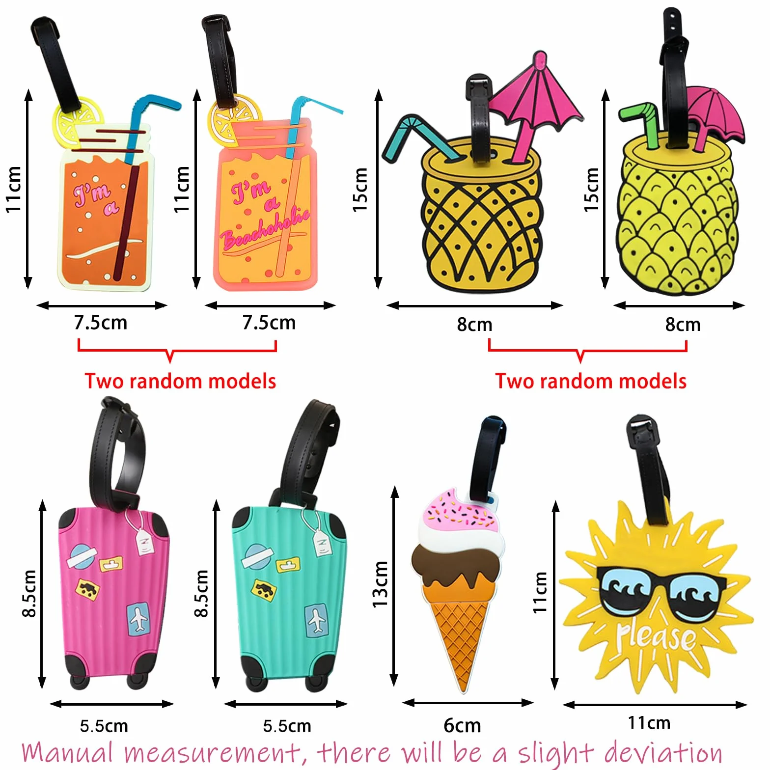 Étiquette Bagage 6 Pièces avec Porte-Nom, Étiquettes d'Identification de Sac, pour Voyage en Avion