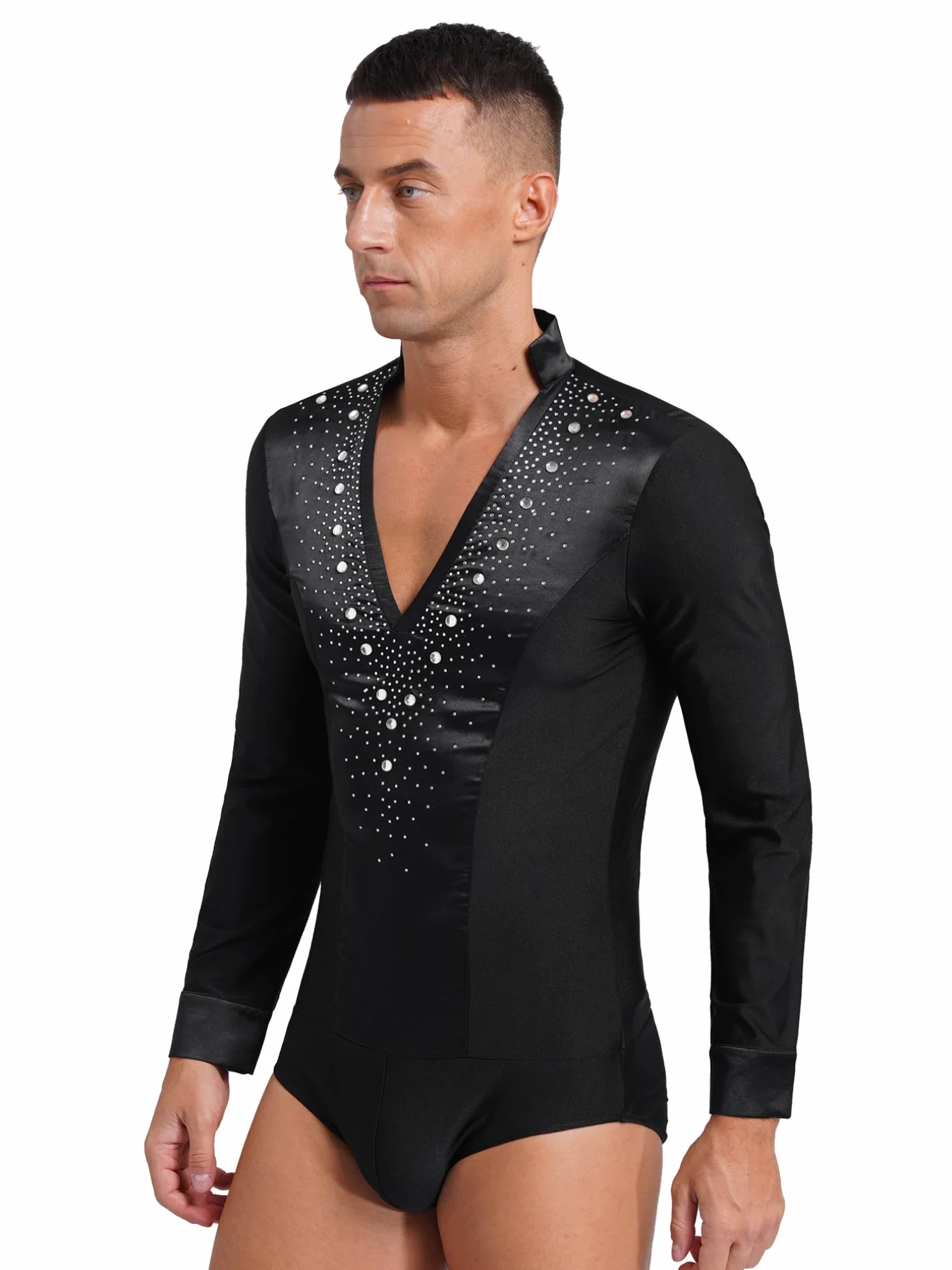 JEATHA Justaucorps De Danse Manches Longues Combinaison De Ballet Latin Moderne Body Chemise De Soirée