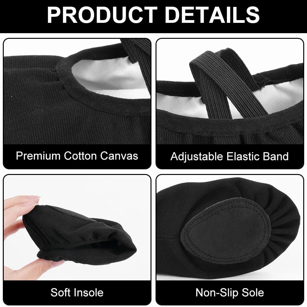 flintronic Chaussure de Ballet Danse Toile Gymnastique Yoga Chaussons Ballerine pour Enfants Filles Femmes