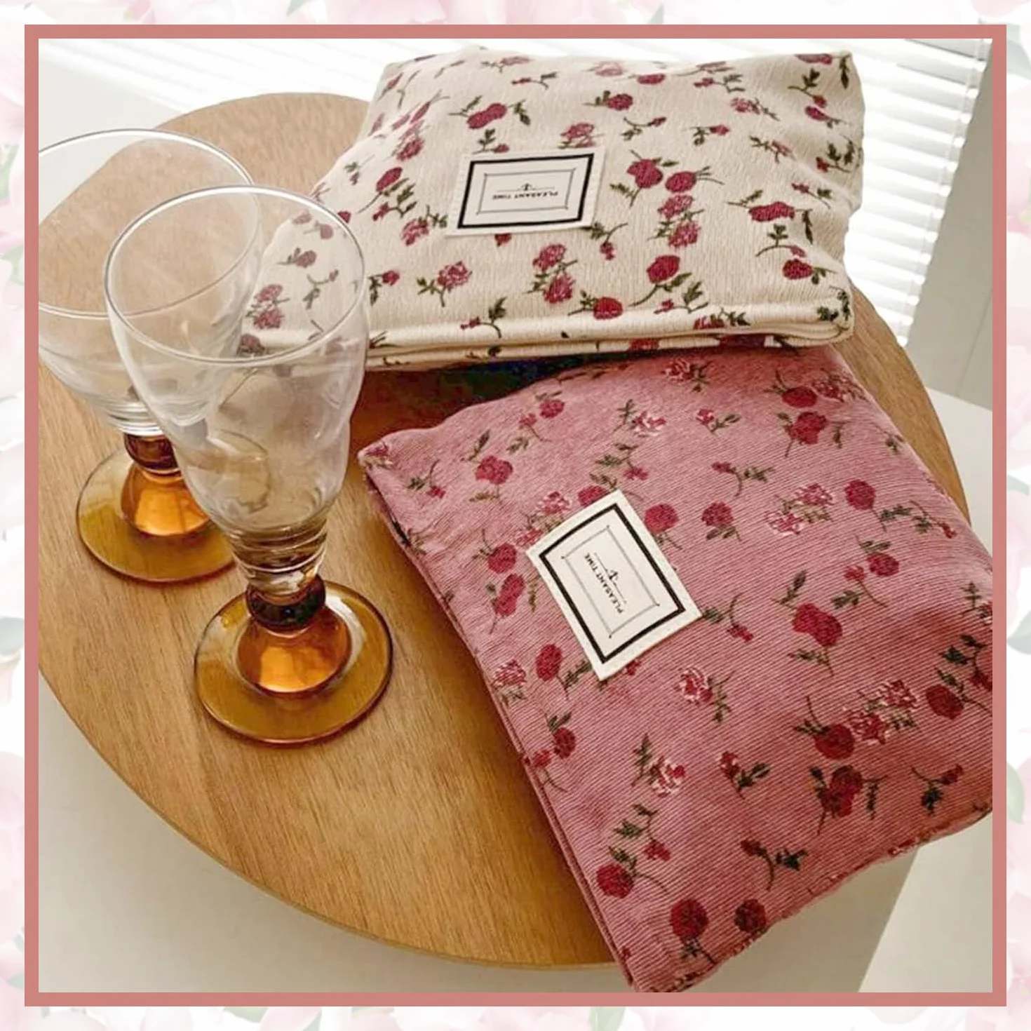 Lot de 2 Trousses de Maquillage Femme, Trousse de Toilette Voyage Motif Fleurs Roses, Pochette cosmétique avec Fermeture éclair