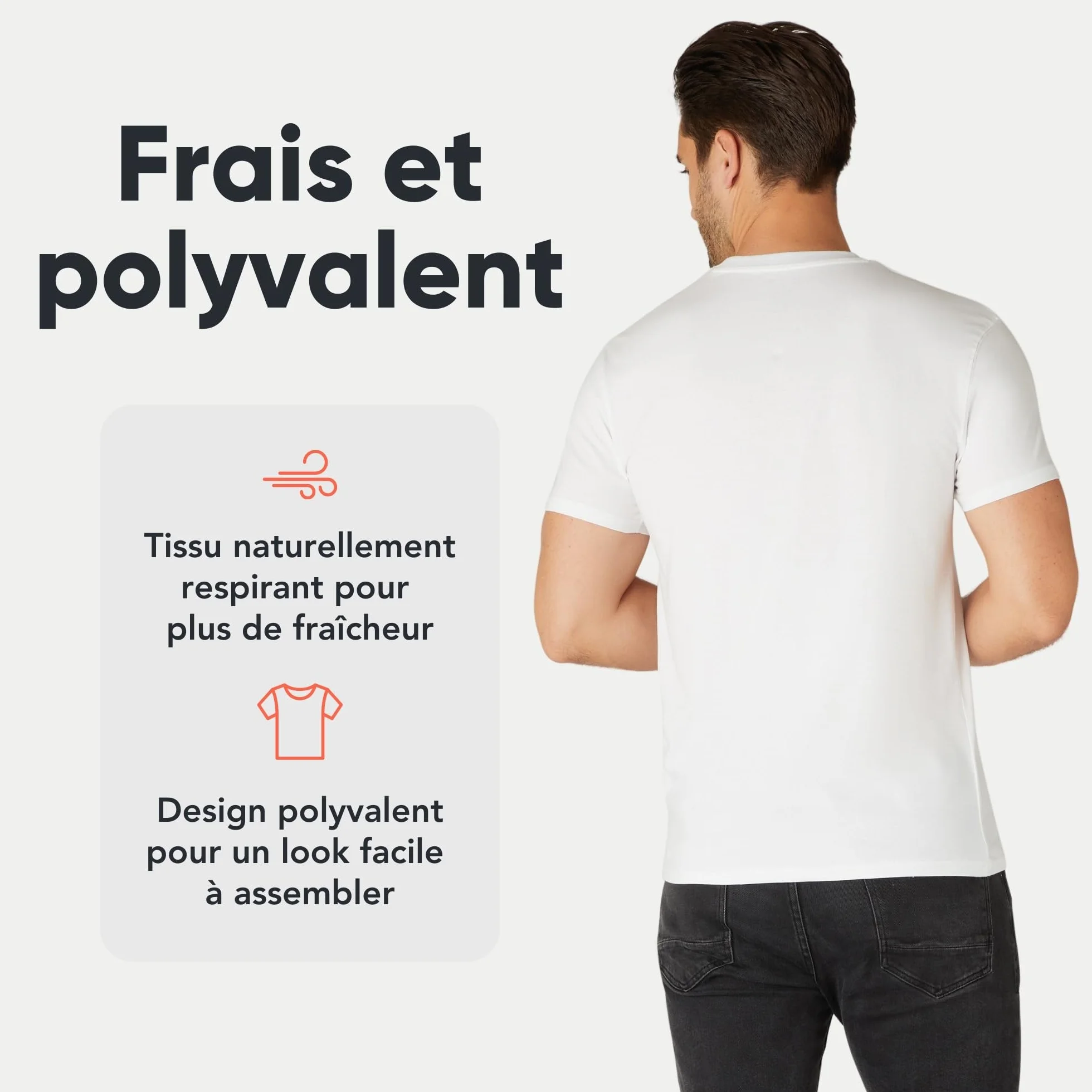 FM London Lot de 3/5 T-Shirts pour Hommes Design légèrement ajusté