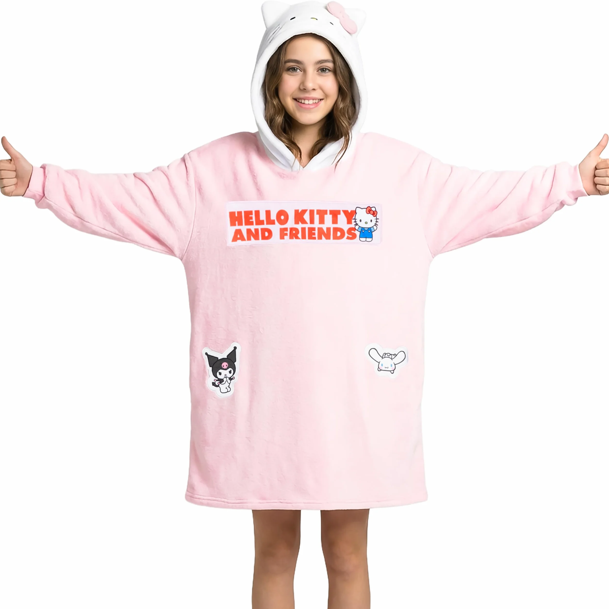 Hello Kitty Sanrio Sweat à Capuche Oversize Fille Polaire