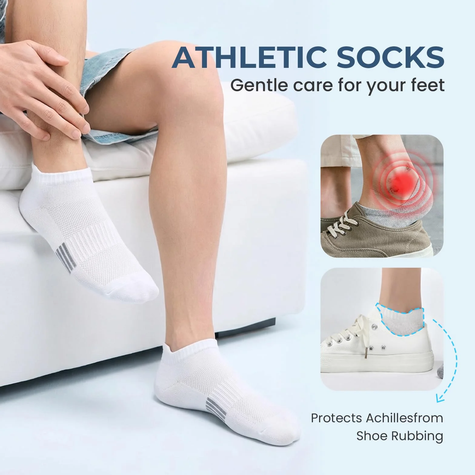 Libella 10 Paires Chaussettes Homme Coton Soquettes Sport Courtes Respirantes Course 43-46