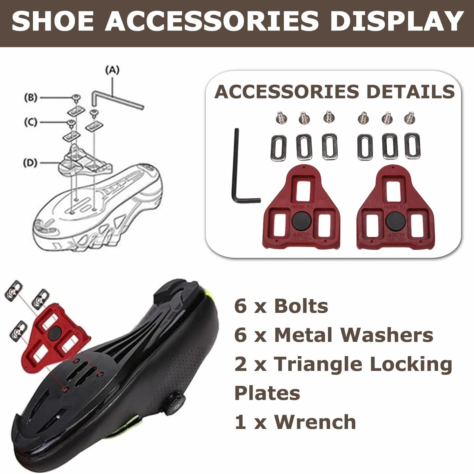 Chaussures Cyclisme Route Homme Femme Unisexe, Look Delta Cleats 3 Boulons, Antidérapant Respirant, Design Boucle Pivotante 36EU-47EU