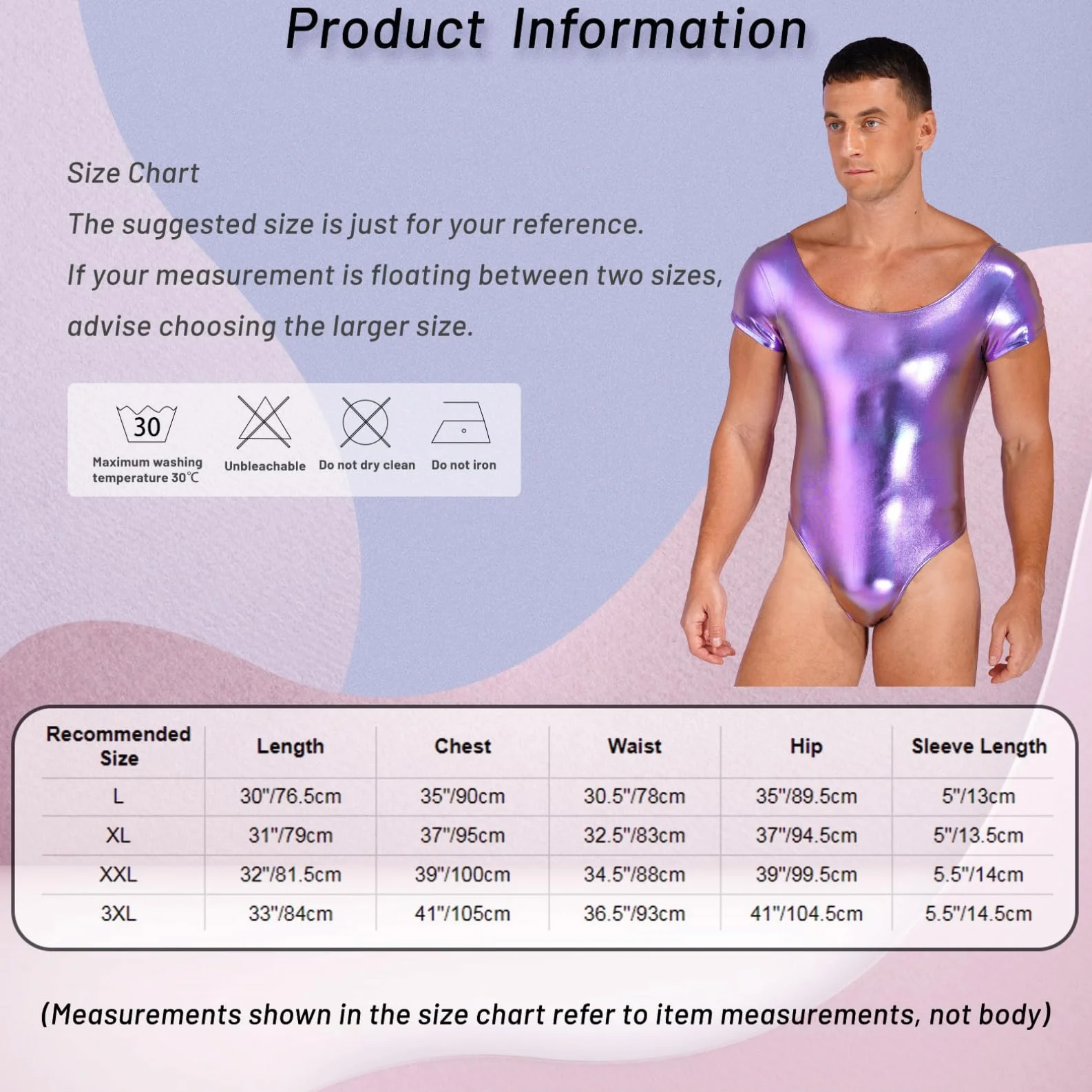 Ranrann Justaucorps Métallique Brillant Costume Danse Bodysuit L-3XL