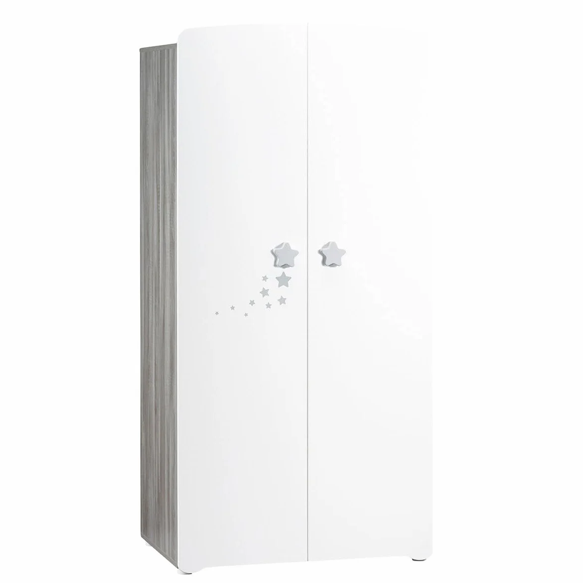 BabyPrice Armoire 2 Portes bébé 175x85x56cm Bois Blanc