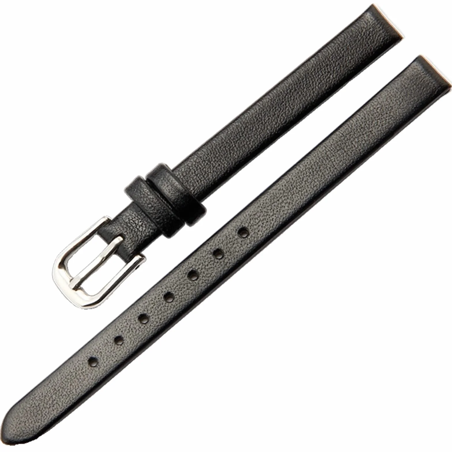 Bracelet de Montre en Cuir Souple pour Femme - 8mm, Noir