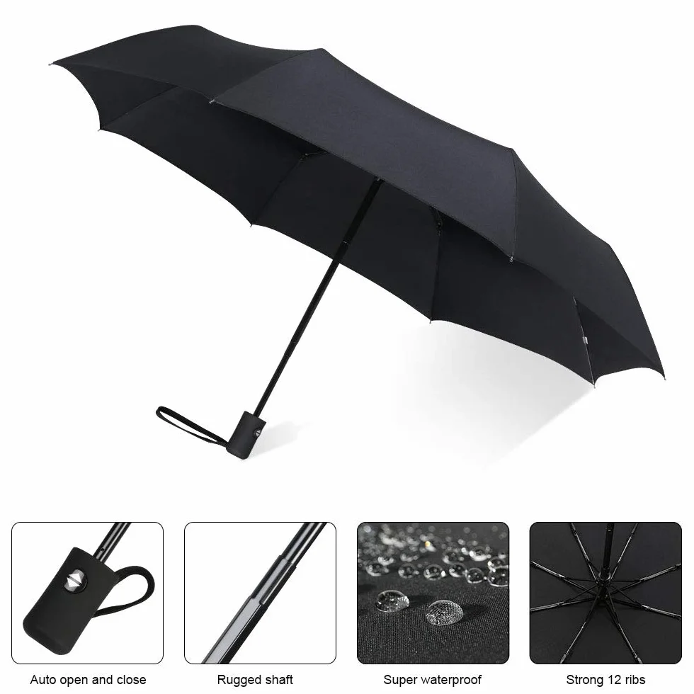 Vicloon Parapluie Pliant Automatique 8 Sections Résistant au Vent Voyage Homme Femme