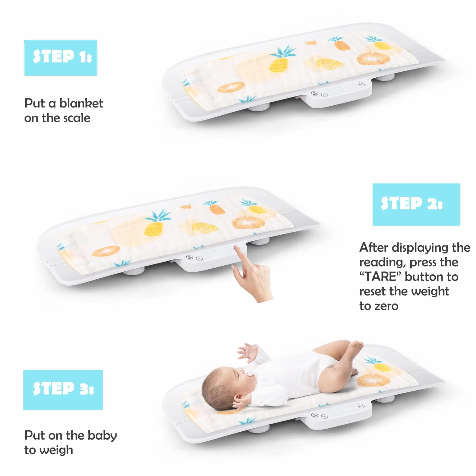 LIFEZEAL Pèse-bébé Numérique Balance Électrique 10g-30kg Précision 2g 60x30 cm