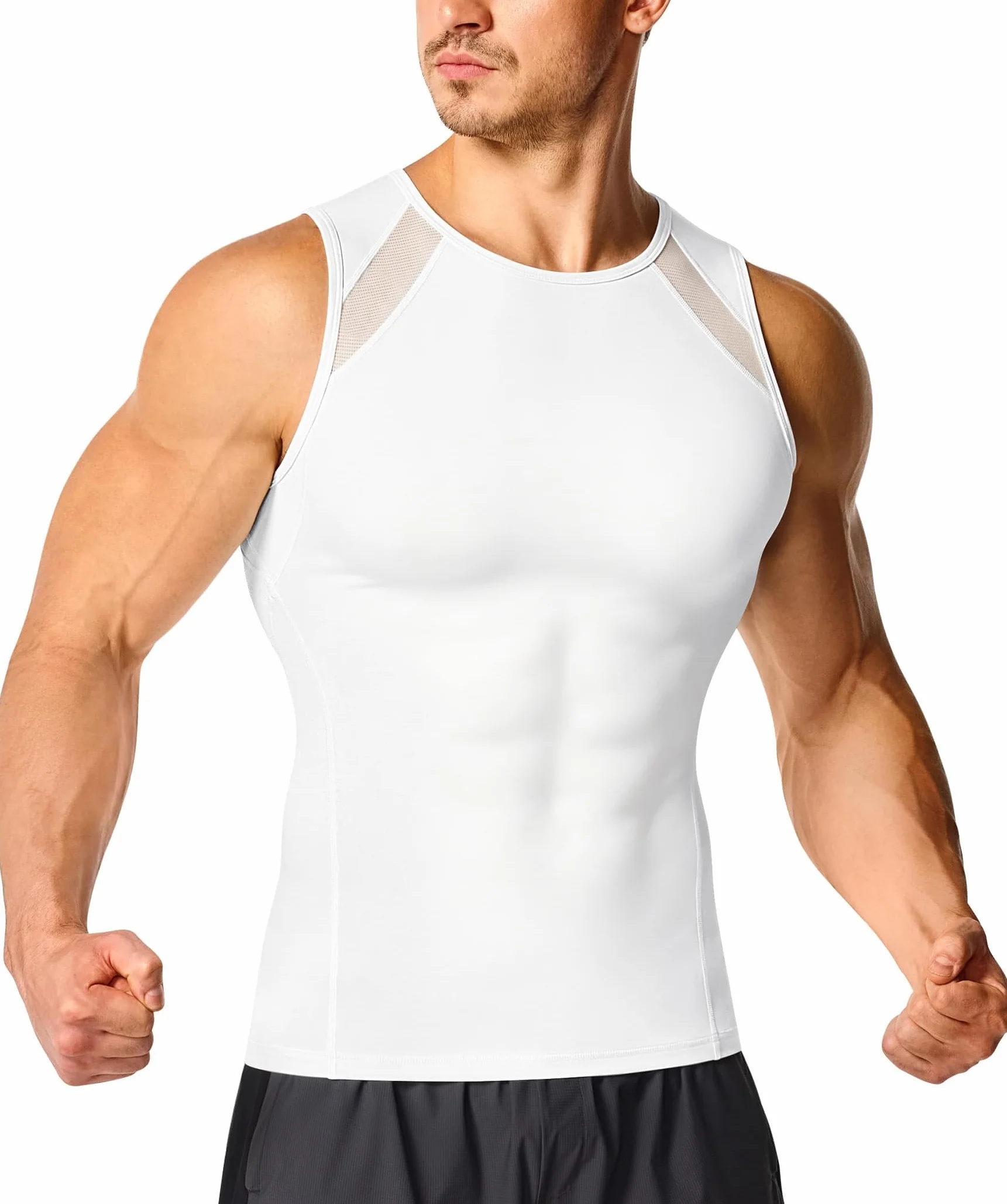 Nebility Compression Débardeur Gainant Homme Gaine Ventre Plat T Shirt Invisible Body Shaper