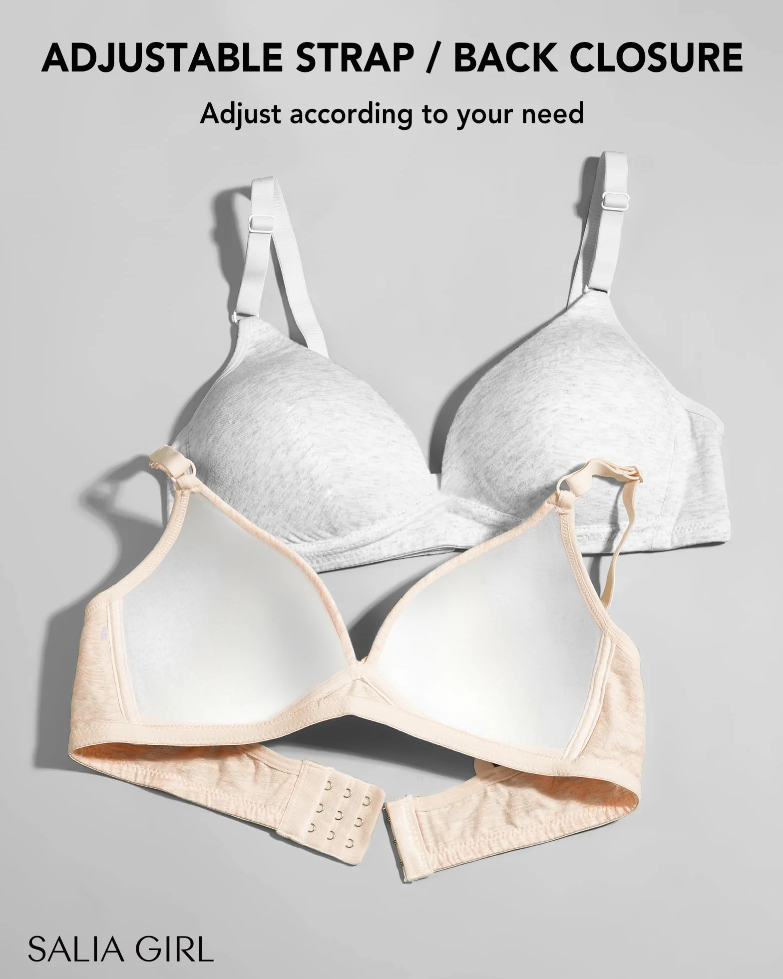 SALIA GIRL Soutiens-Gorge en Coton Rembourrés Souples sans Armatures pour Filles 12-14 Ans