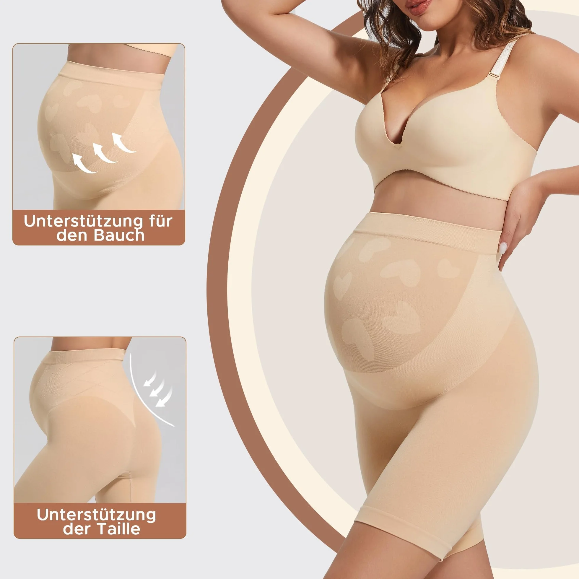 INNERSY Culotte Grossesse Taille Haute Anti Frottement Cuisse sous Robe Short Maternité