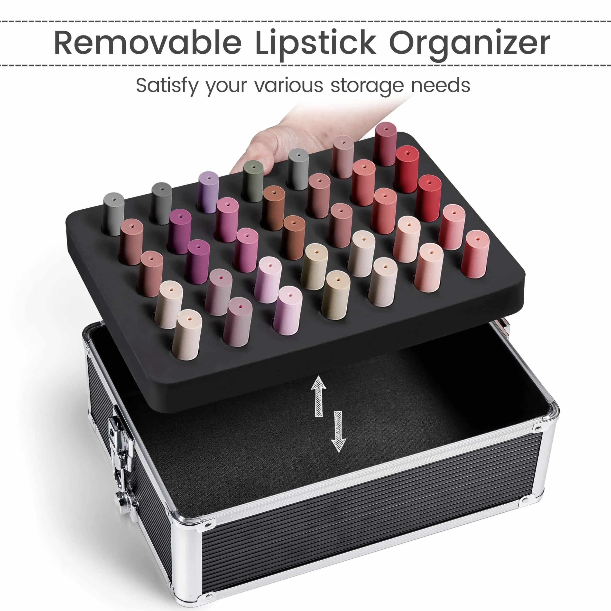 Yaheetech Valise de Maquillage 5 en 1 Verrouillable 34 x 25,5 x 80,2 cm Noir
