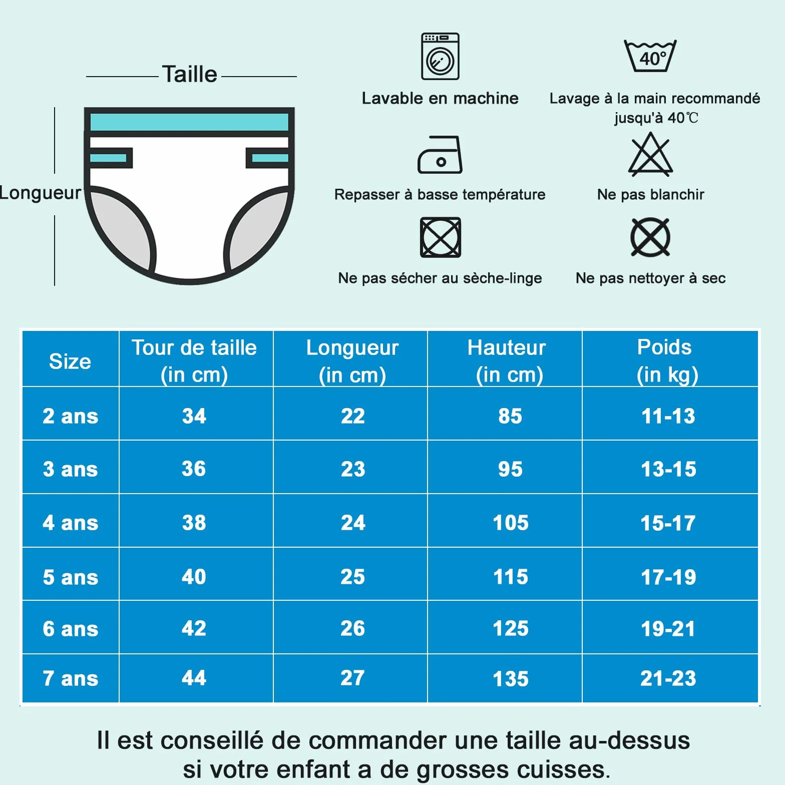 Culotte Apprentissage Propreté Garcon Imperméable 100% Coton Lot de 8 2-6 Ans