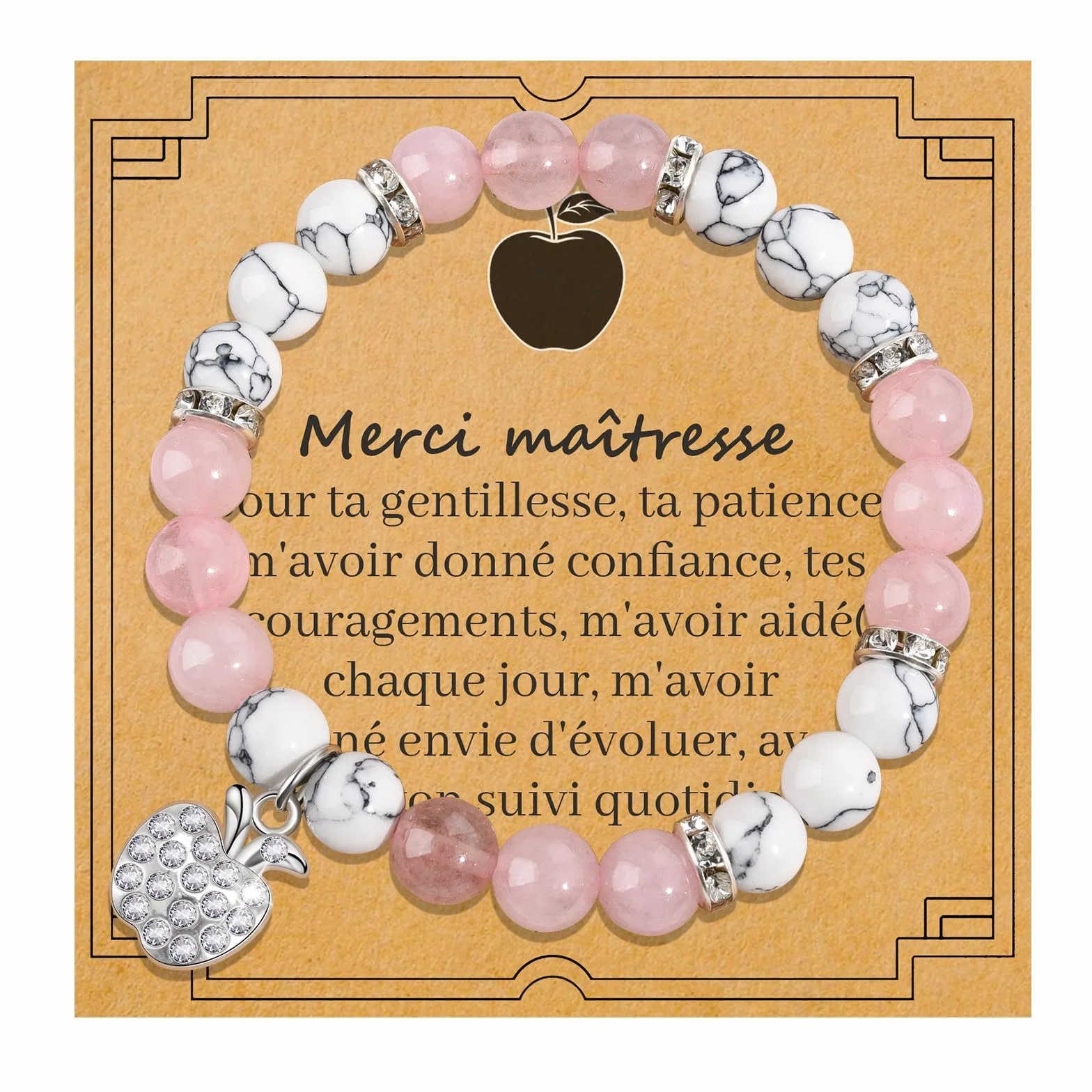 Bracelet Cadeau Maîtresse Professeur Fin d'Année École