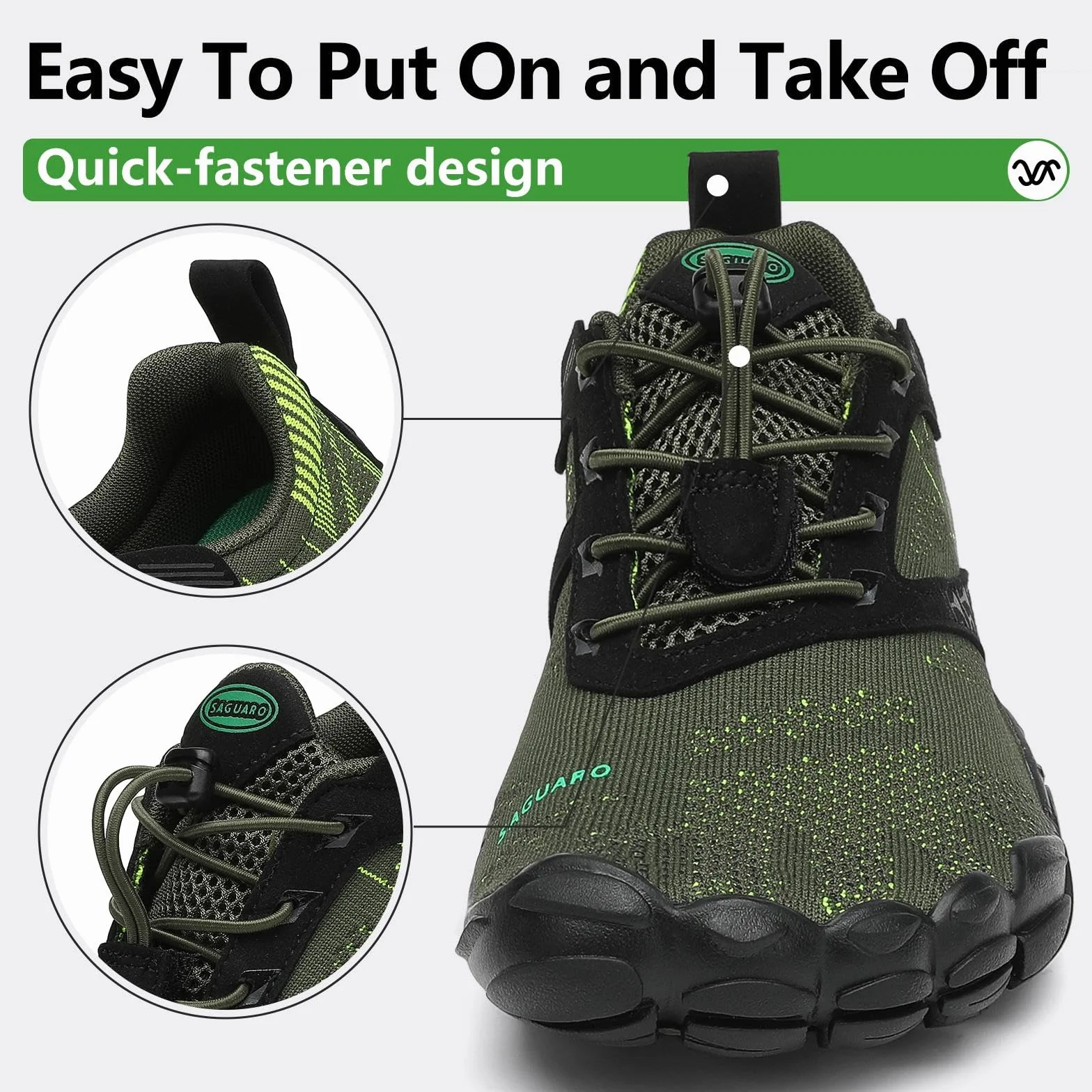 SAGUARO Chaussures de Trail Running Barefoot Homme Femme Minimalistes Antidérapant Aquatiques