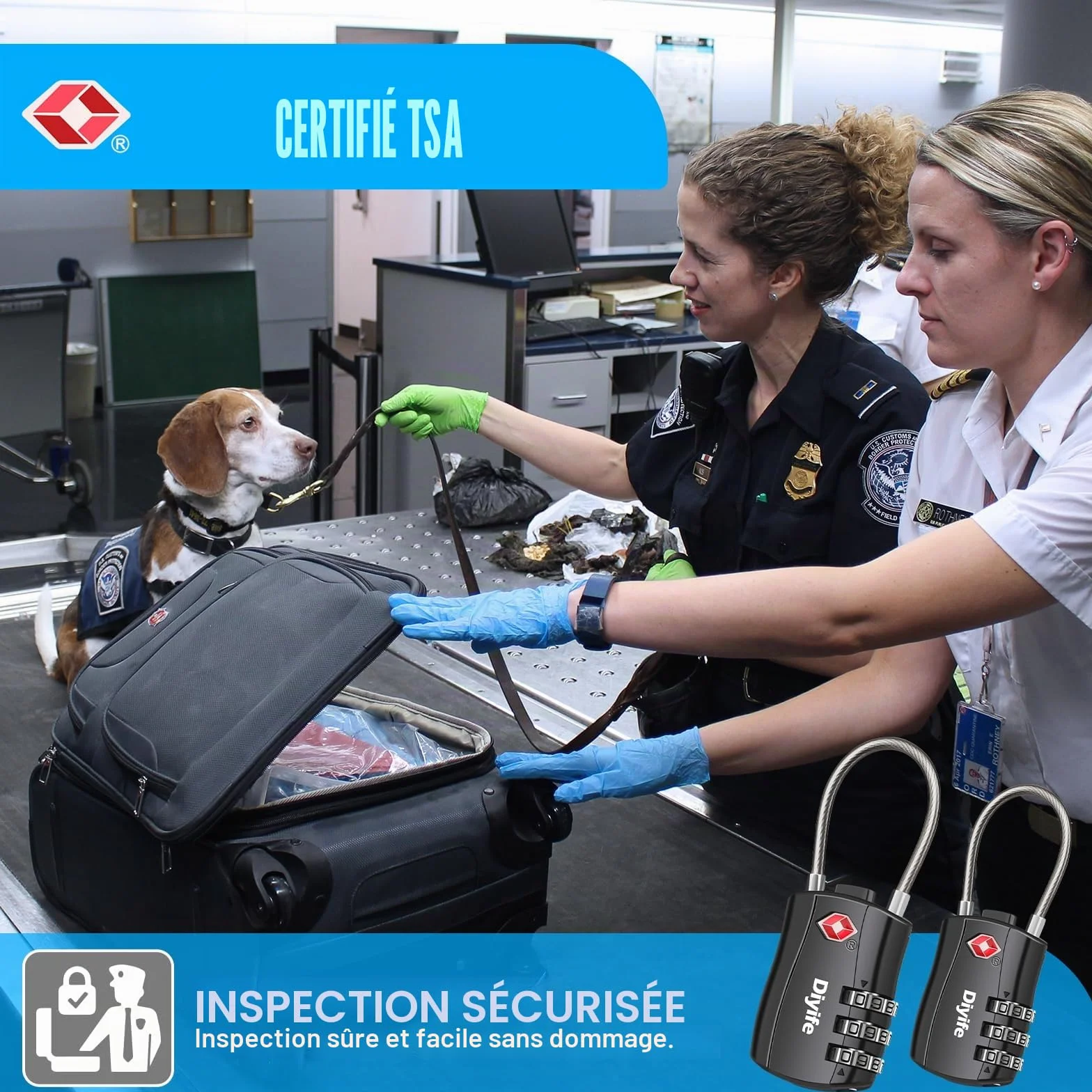 Cadenas pour Bagages TSA Lot de 2, Cadenas de Voyage à 3 Chiffres, Noir