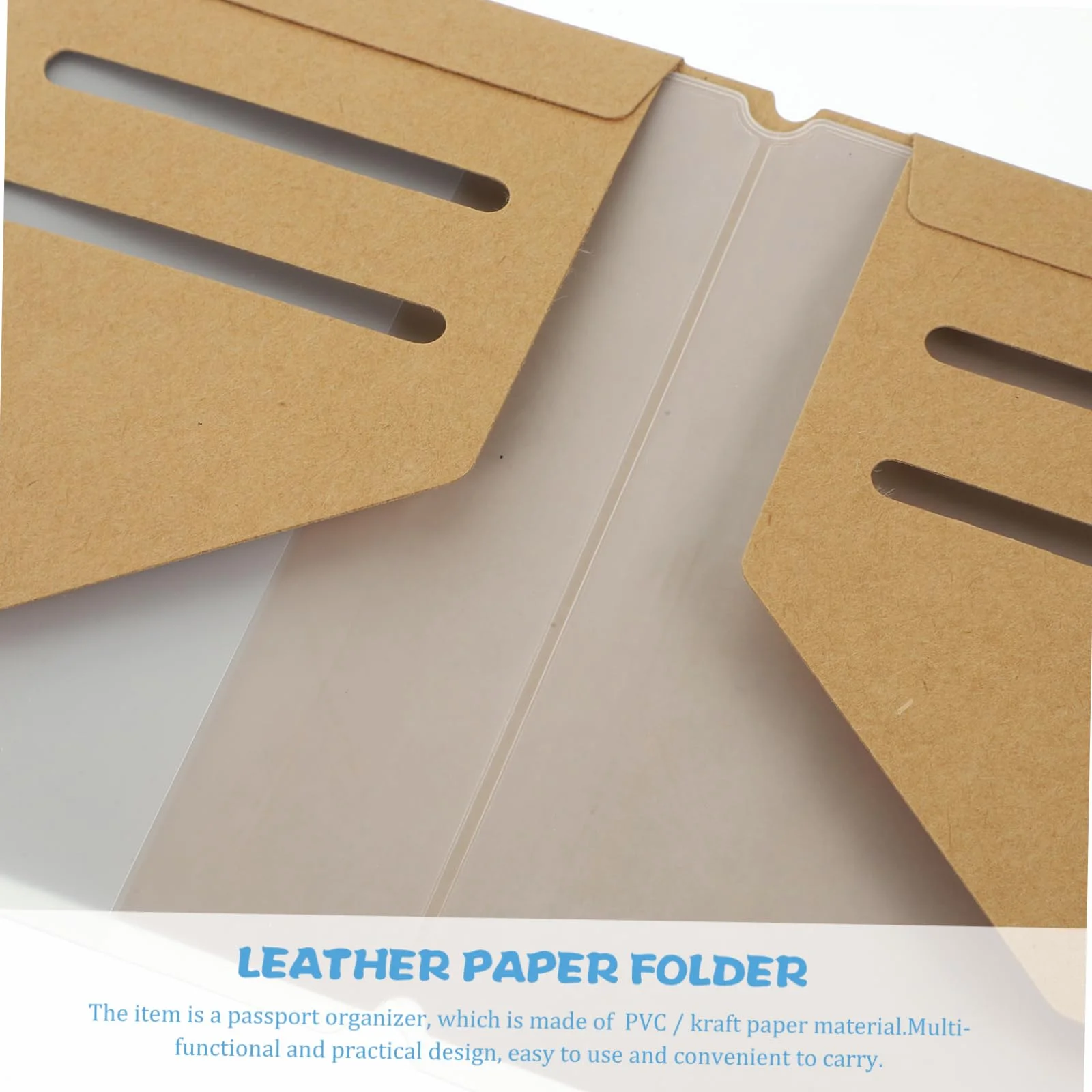Pochette de Voyage Kraft et PVC Organisateur de Passeport 4 Pièces pour Documents Billets Cartes