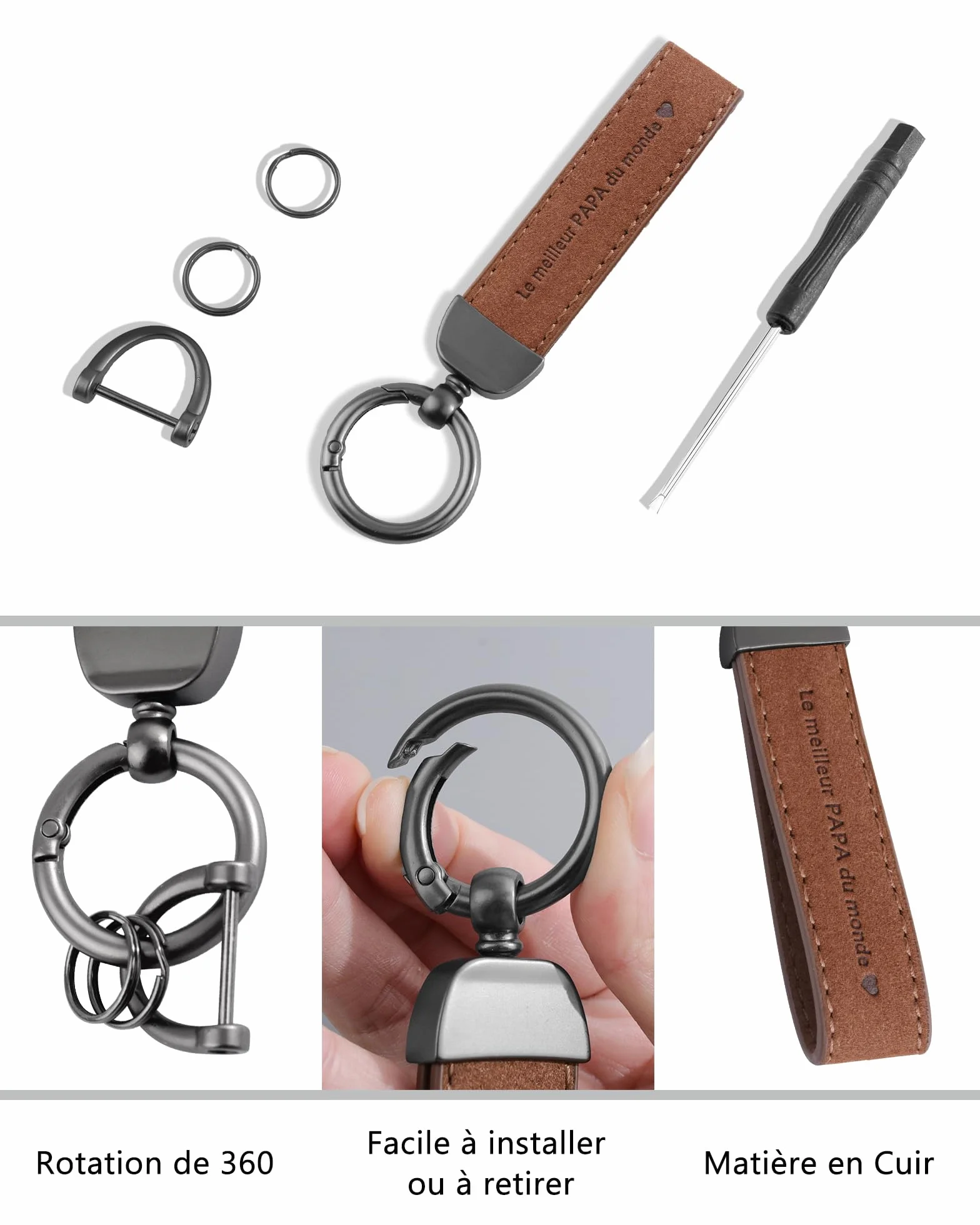 VGWON Cadeau Fete des Peres, Porte Clés Homme, Cadeaux Anniversaire Homme