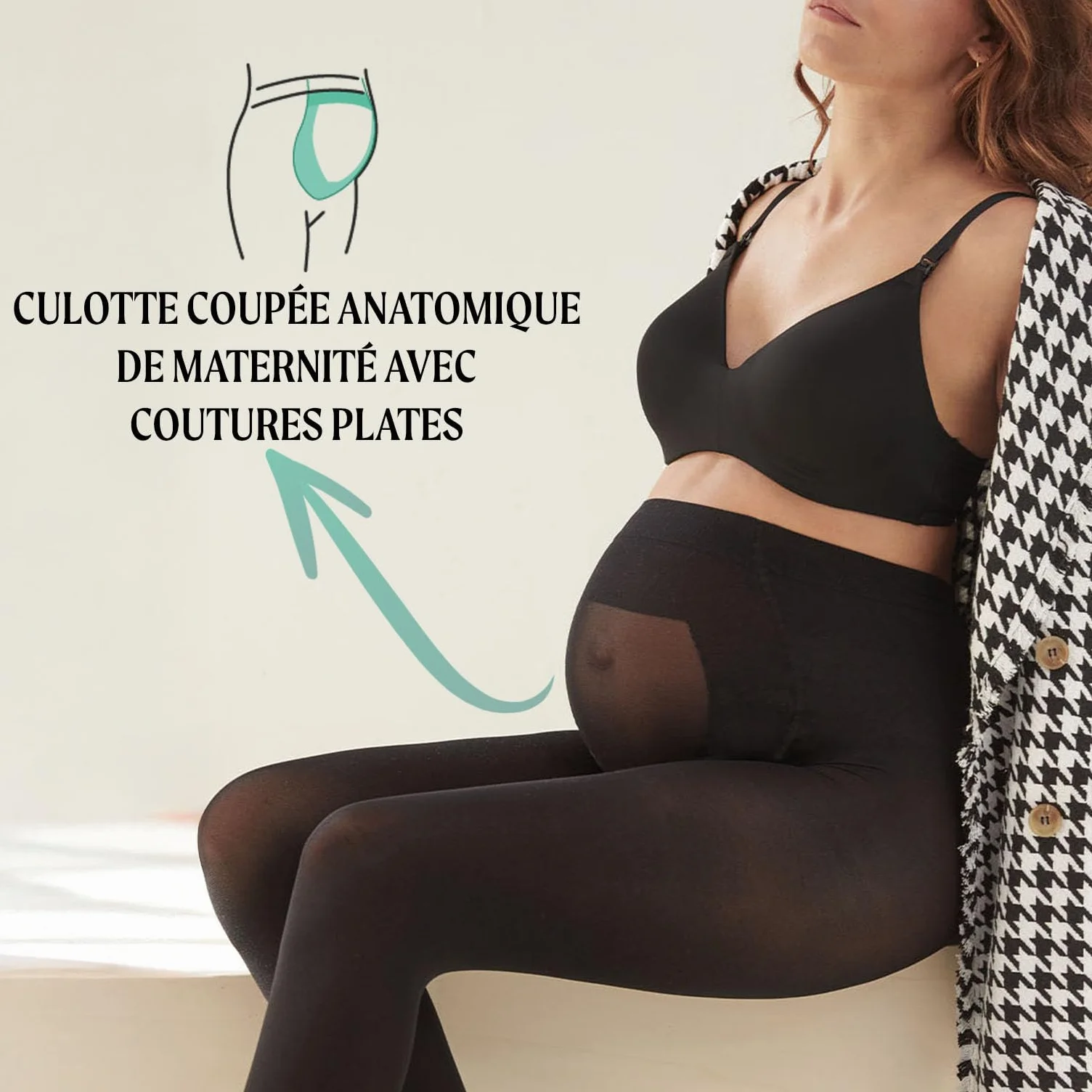CALZITALY Collants Opaques de Grossesse Confort 100 DEN Fabriqué en Italie